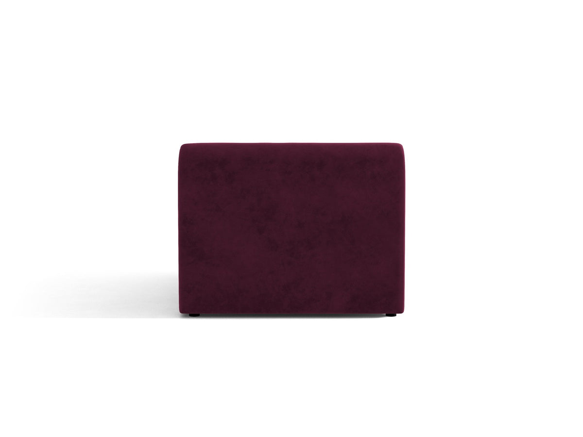 Einsitzer-Modul des Miley Sofas von Micadoni in Dunkelbeige, bezogen mit samtartigem Bluvel-Stoff, mit schwarzen Kunststofffüssen.