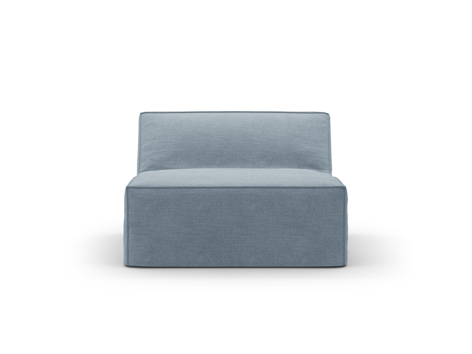 Eleganter Jodie Modul Armless 1 Sitzer in sanftem Blau, ideal für moderne Wohnräume und vielseitige Sofa-Kombinationen.