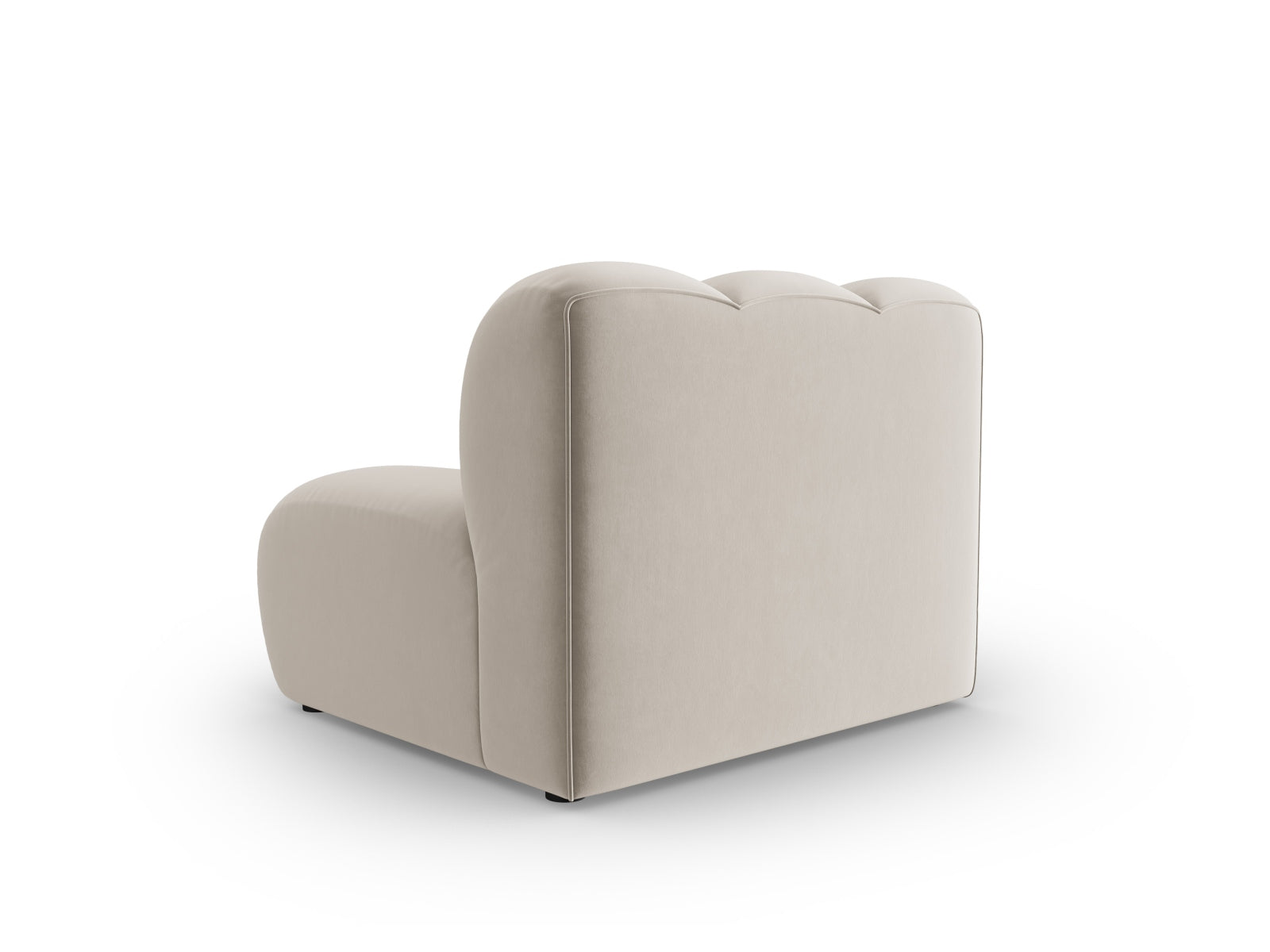 Beige Velour Modul ohne Armlehnen von Micadoni, elegantes Sofa-Element für kreative Raumgestaltungen und gemütliche Sitzgelegenheiten.