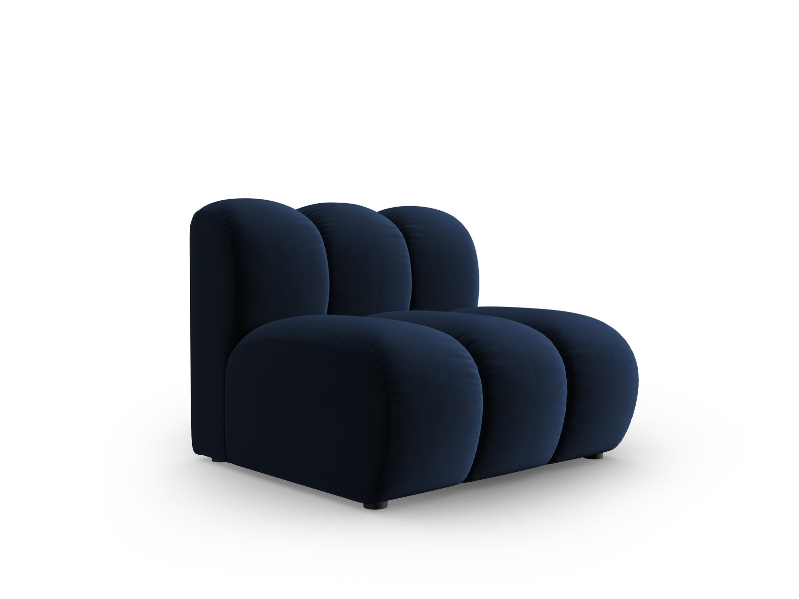 Eleganter Lupine Velour Modul Armless 1 Sitzer in Royal Blue, ideal für stilvolle Wohnräume. Teil der flexiblen Sofaserie von Micadoni.