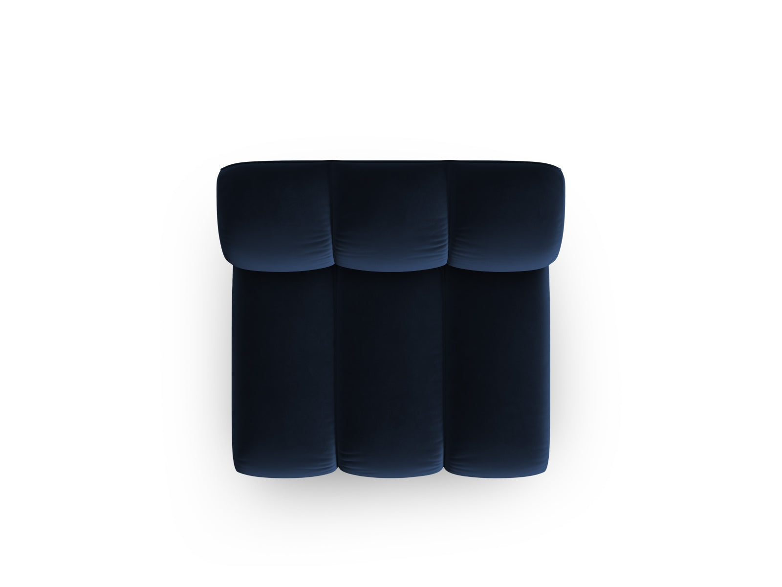 Eleganter, armlehnloser 1-Sitzer im Royal Blue Velours von Micadoni, ideal für stilvolle und flexible Wohnräume.