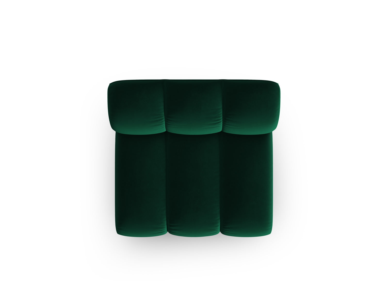 Eleganter Lupine Velour Modul Armless 1 Sitzer in tiefem Flaschengrün, ideal für kreative Raumgestaltungen und komfortable Sitzgelegenheiten.