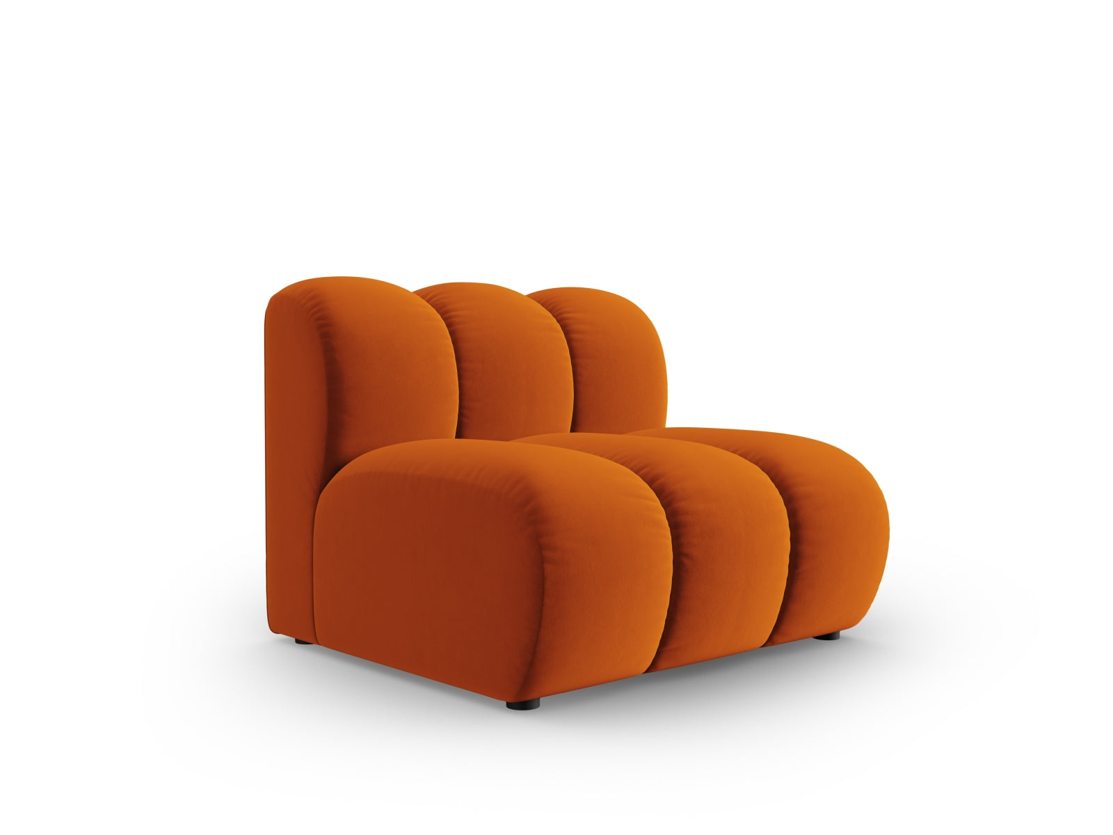 Eleganter Lupine Velour Modul Armless 1 Sitzer in warmem Terracotta, ideal für stilvolle Wohnräume und flexible Sofa-Arrangements.