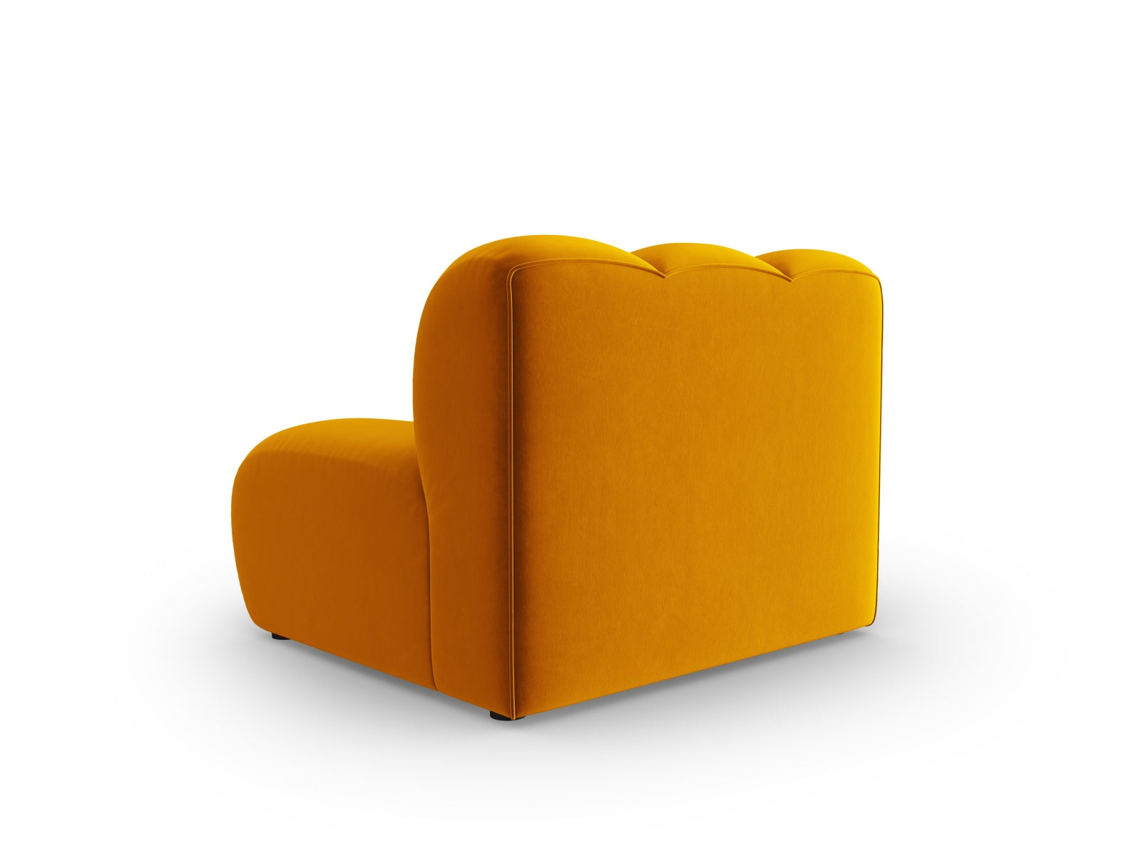 Modularer Lupine Velour 1-Sitzer ohne Armlehnen in leuchtendem Gelb, perfekt für kreative Raumgestaltungen und komfortable Sitzmöglichkeiten.
