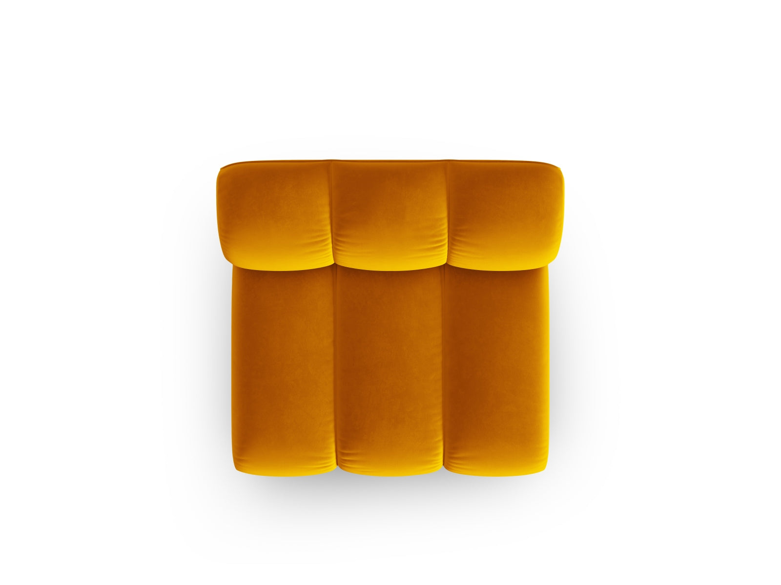 Stylischer Lupine Velour 1-Sitzer ohne Armlehnen in strahlendem Gelb, ideal für moderne Wohnkonzepte und gemütliche Entspannung.