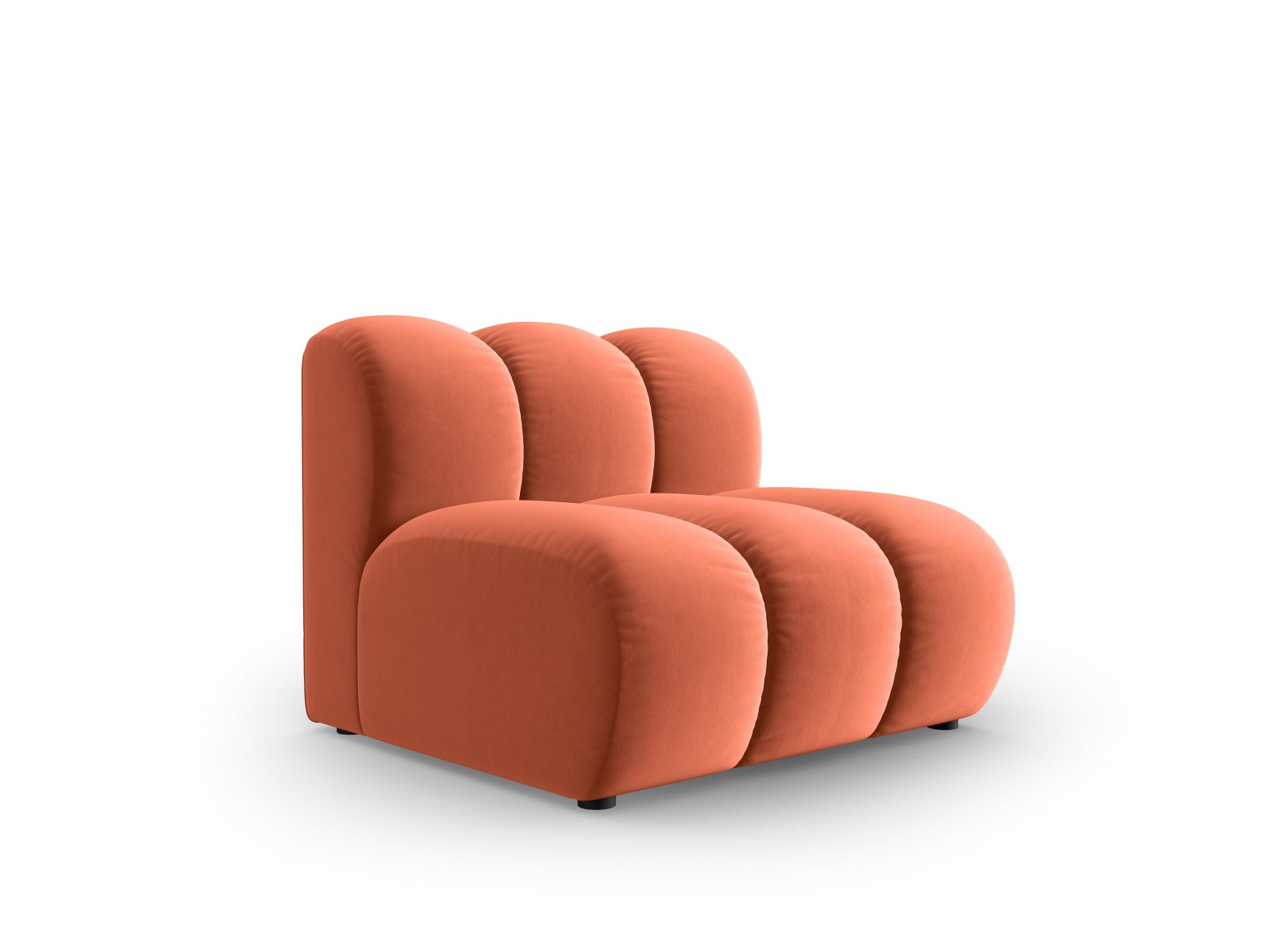 Eleganter Lupine Velour Modul Armless 1 Sitzer in Coral-Salvador, ideal für stilvolle Wohnräume und flexible Sitzlösungen.
