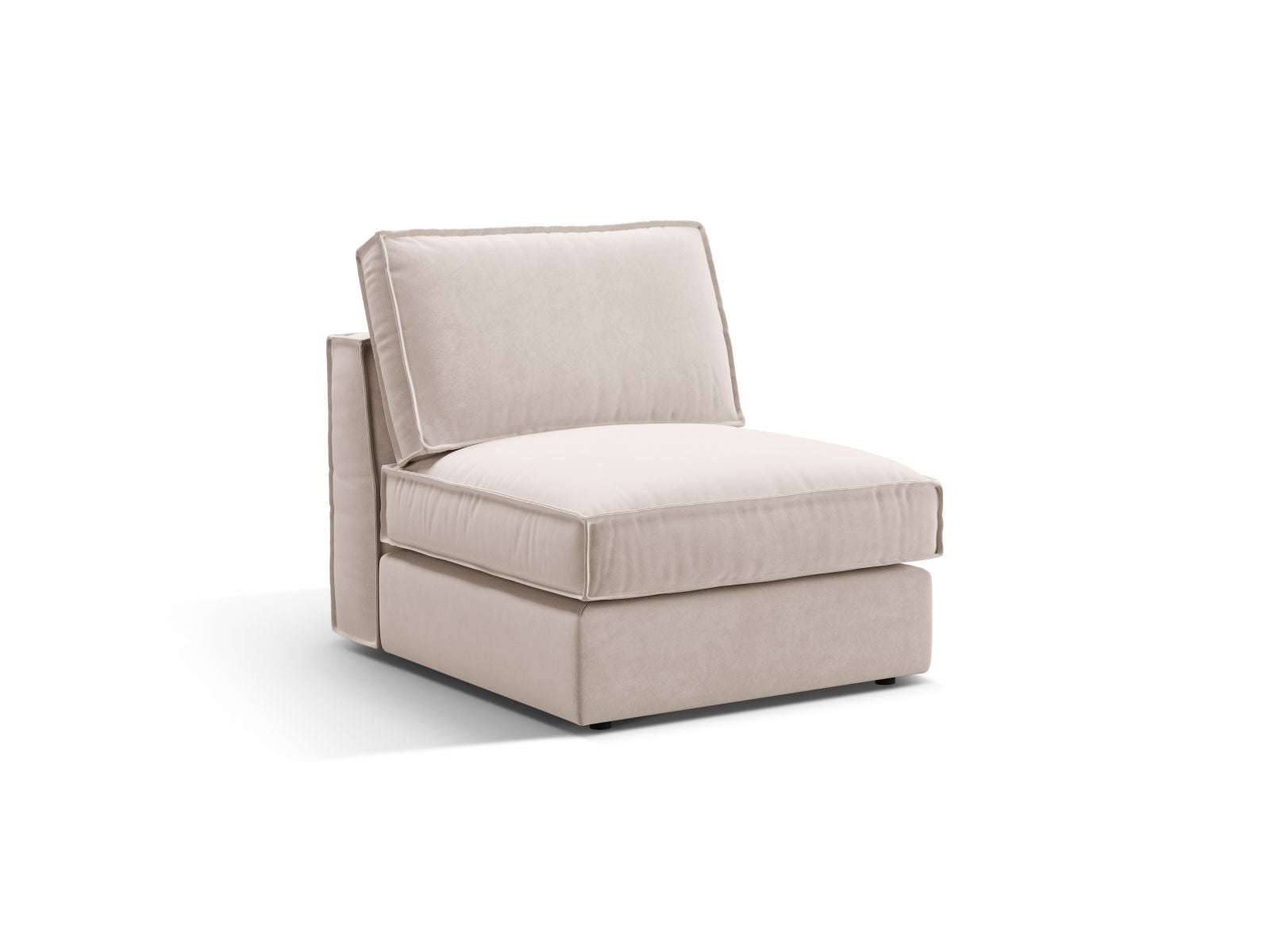Beige 1-Sitzer Modul Armless Pola von Micadoni, stilvolles und flexibles Sofa-Element für individuelle Wohnraumgestaltungen.