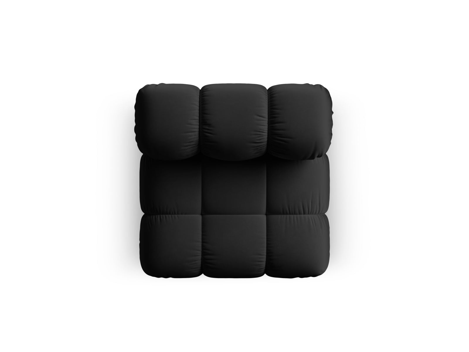 Eleganter Bellis Velour Modul Armless 1 Sitzer in zeitlosem Schwarz-Bluvel, ideal für moderne Wohnräume und individuelle Gestaltungsmöglichkeiten.