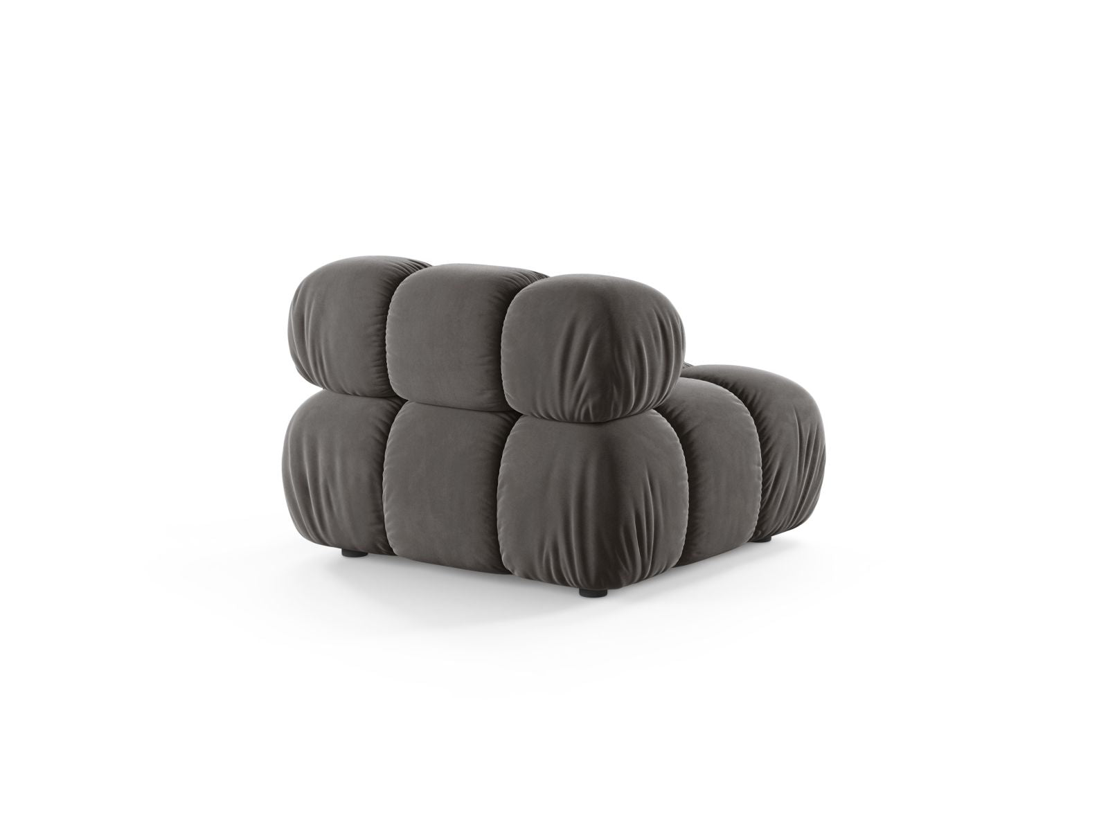 Eleganter Bellis Velour Modul Armless 1 Sitzer in sanftem Grau, ideal für kreative Raumlösungen und zeitgemäße Einrichtungsideen.
