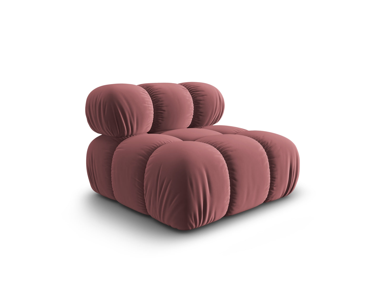 Stylischer Bellis Velour Modul Armless 1 Sitzer in zartem Rosa, perfekt für moderne Wohnkonzepte und individuelle Sitzlösungen.