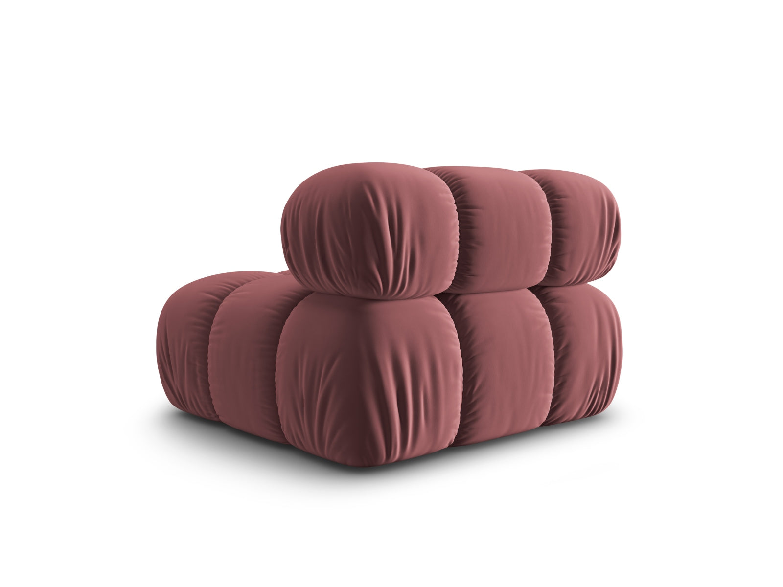 Stylischer Bellis Velour Modul Armless 1 Sitzer in zartem Rosa, perfekt für moderne Wohnkonzepte und individuelle Sitzlösungen.