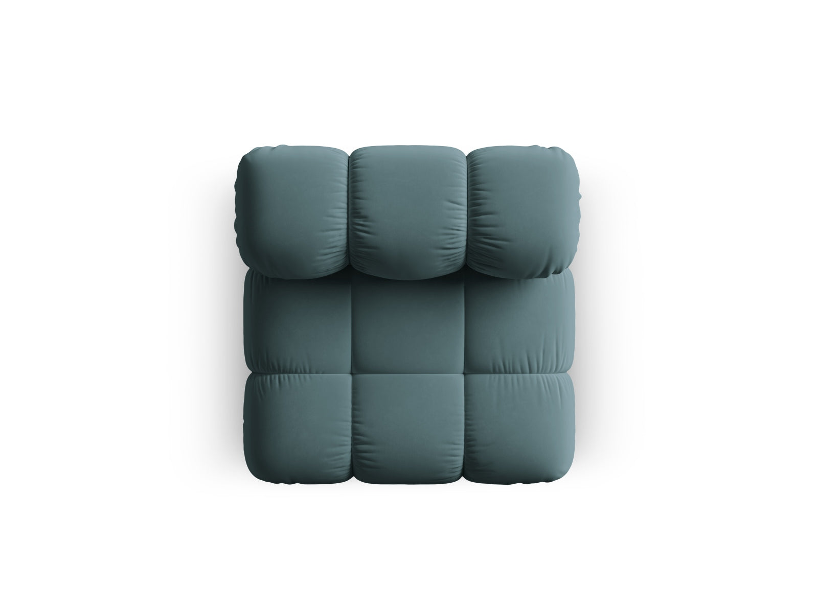 Eleganter Bellis Velour Modul Armless 1 Sitzer in zartem Türkis, ideal für flexible Raumgestaltungen und stilvolle Akzente im Wohnbereich.