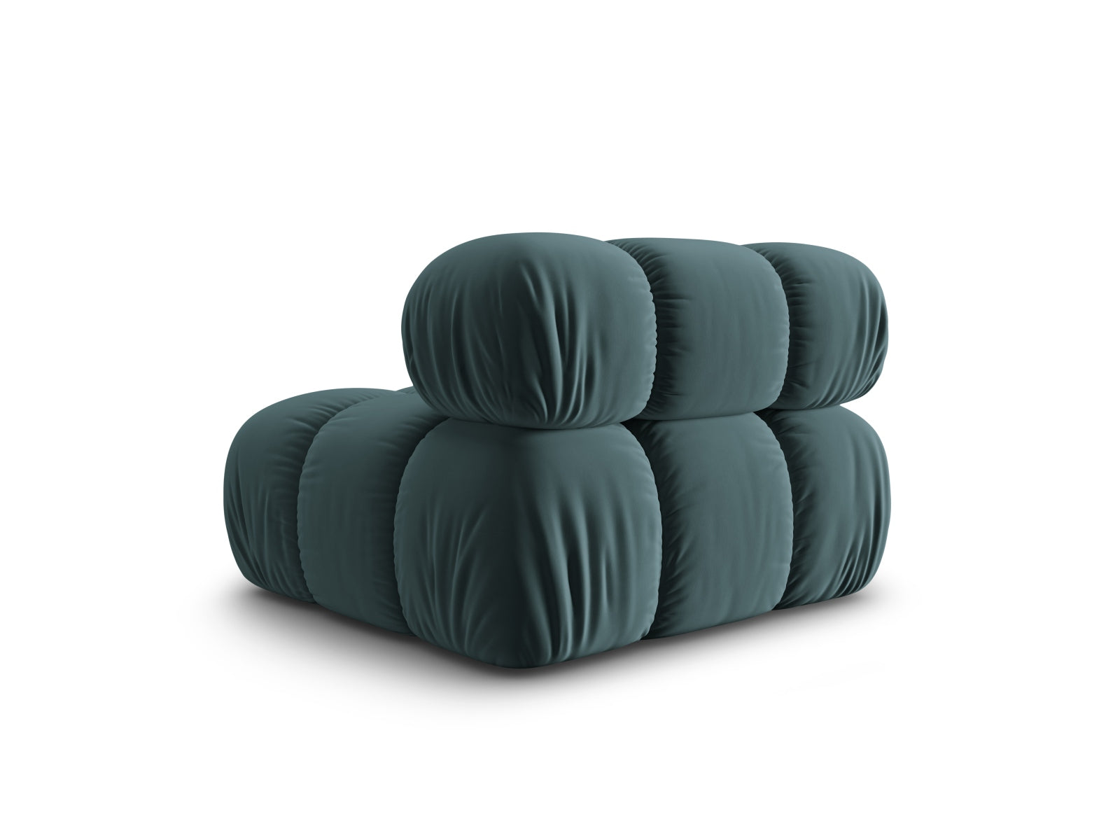 Stylischer Bellis Velour Modul Armless 1 Sitzer in sanftem Türkis, perfekt für moderne Wohnkonzepte und gemütliche Sitzgelegenheiten.