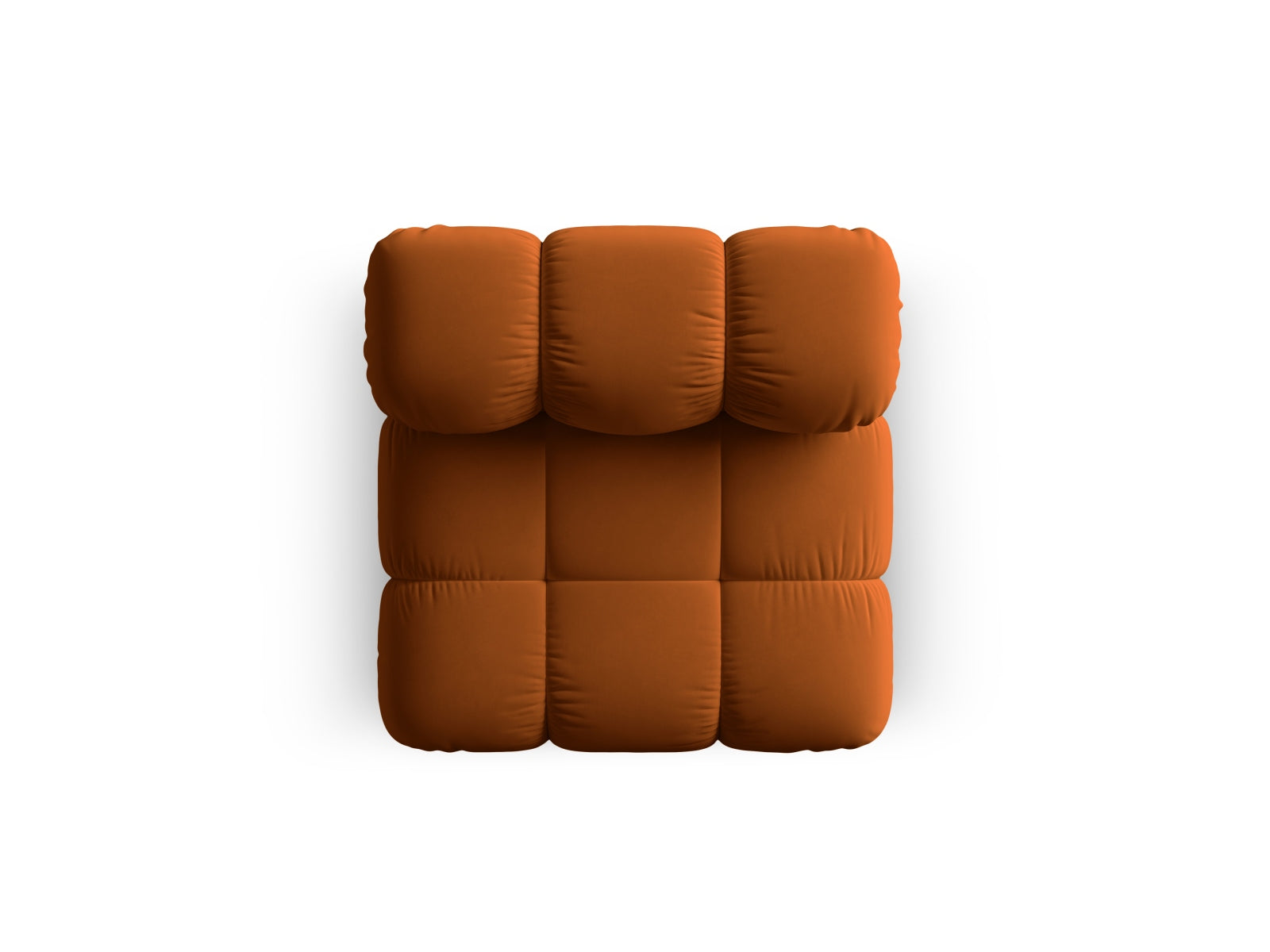 Eleganter Bellis Velour Modul Armless 1 Sitzer in warmem Terracotta, ideal für kreative und flexible Wohnräume.