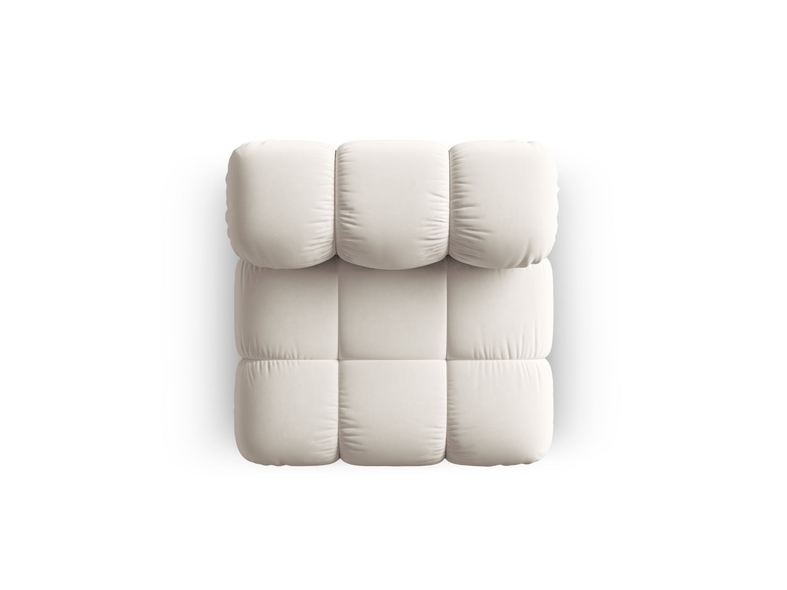 Eleganter Bellis Velour Modul Armless 1 Sitzer in luxuriösem Dunkelbeige, ideal für moderne Wohnkonzepte und flexible Sitzarrangements.