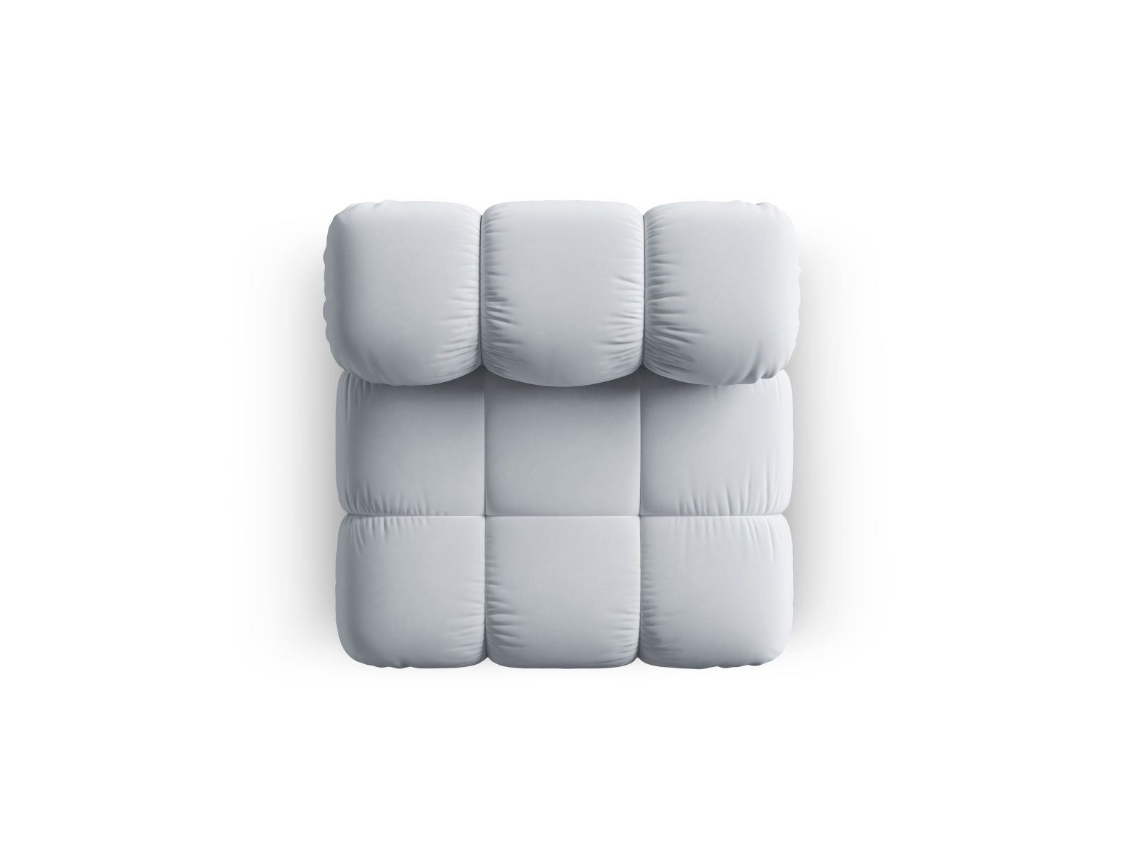 Eleganter Bellis Velour Modul Armless 1 Sitzer in sanftem Hellblau, ideal für kreative Wohnkonzepte und stilvolle Akzente.