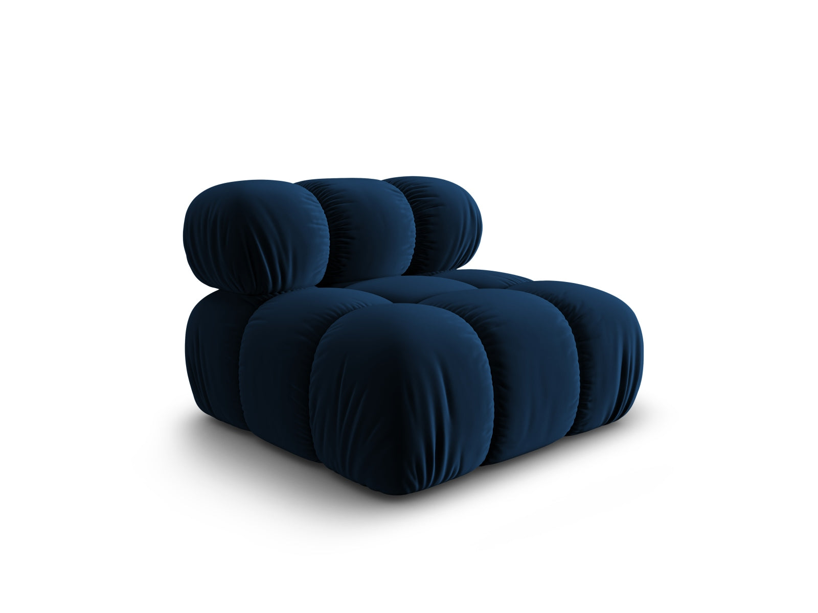 Stylischer Bellis Velour Modul Armless 1 Sitzer in Royal Blue, perfekt für moderne Interieurs und vielseitige Raumgestaltungen.
