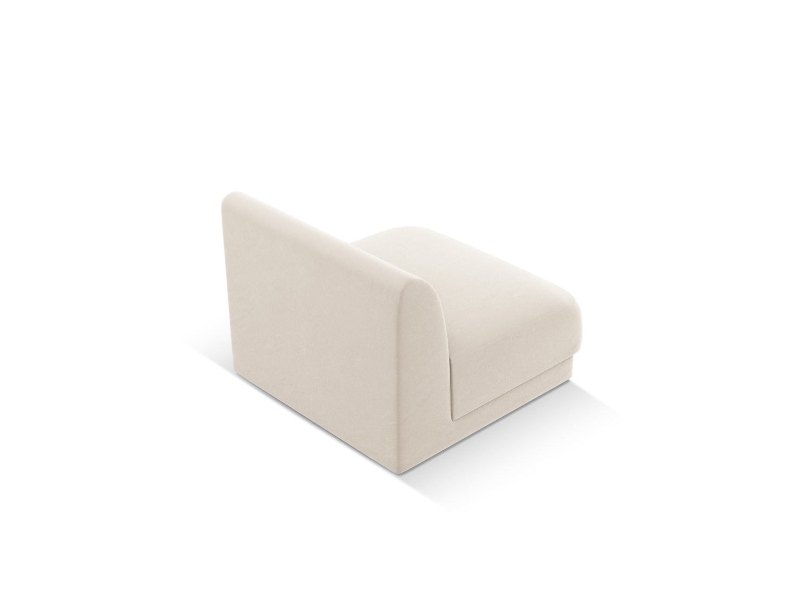 Bequemer und stilvoller Miley Velour Modul Armless 1 Sitzer in zartem Beige, perfekt für moderne Wohnkonzepte und individuelle Raumgestaltungen.