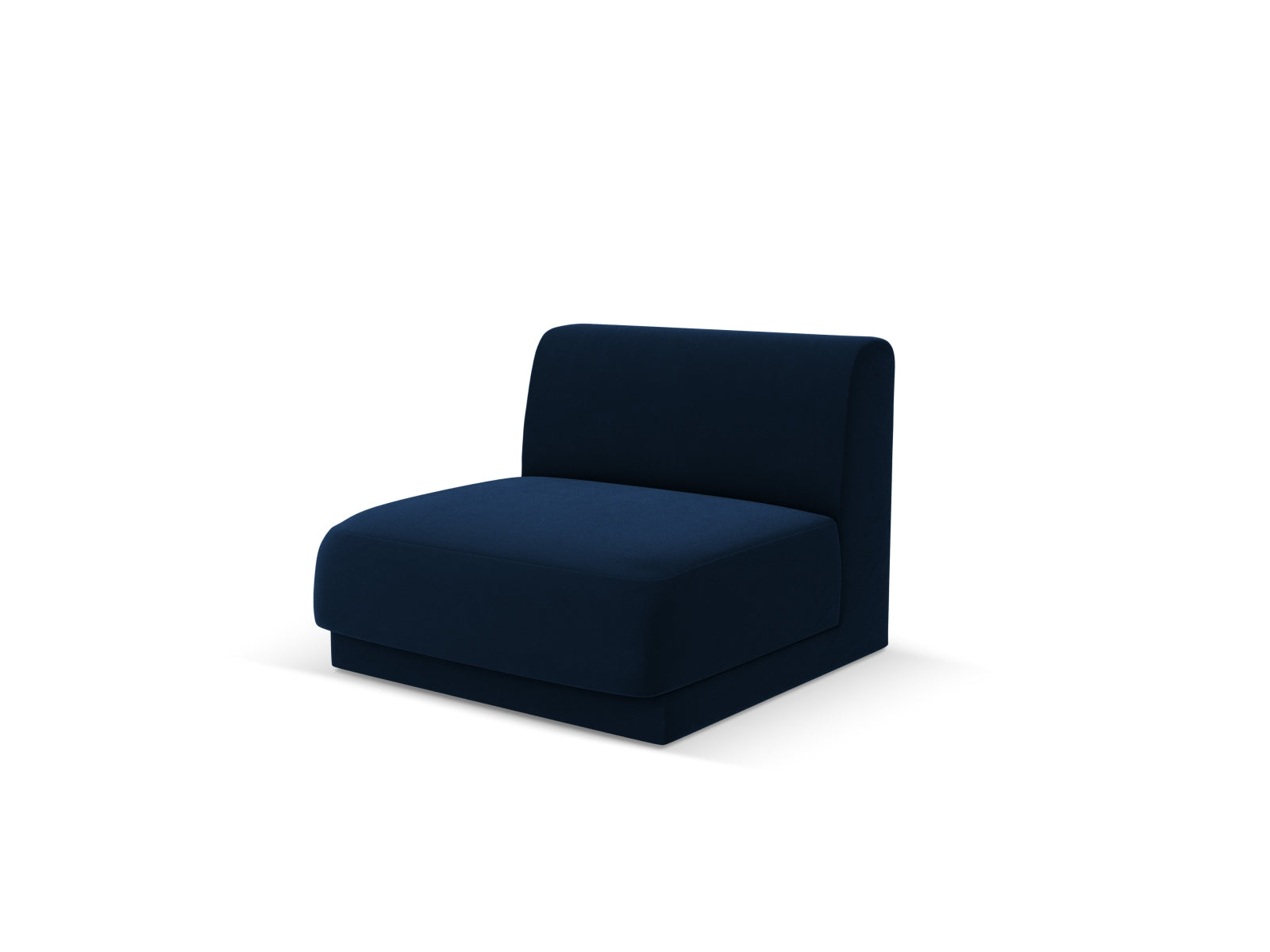 Eleganter Miley Velour Modul Armless 1 Sitzer in Royal Blue, ideal für stilvolle Wohnräume und vielseitige Sofa-Kombinationen.