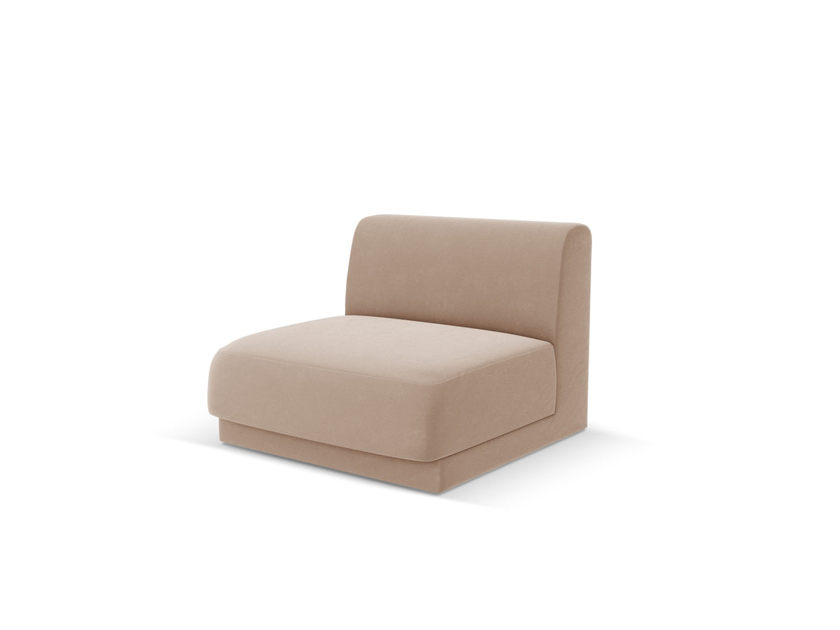 Miley Velour Modul Armless 1 Sitzer in Cappuccino-Bluvel präsentiert im Onlineshop von KAQTU Design AG. Modulares Sofa ist von Micadoni