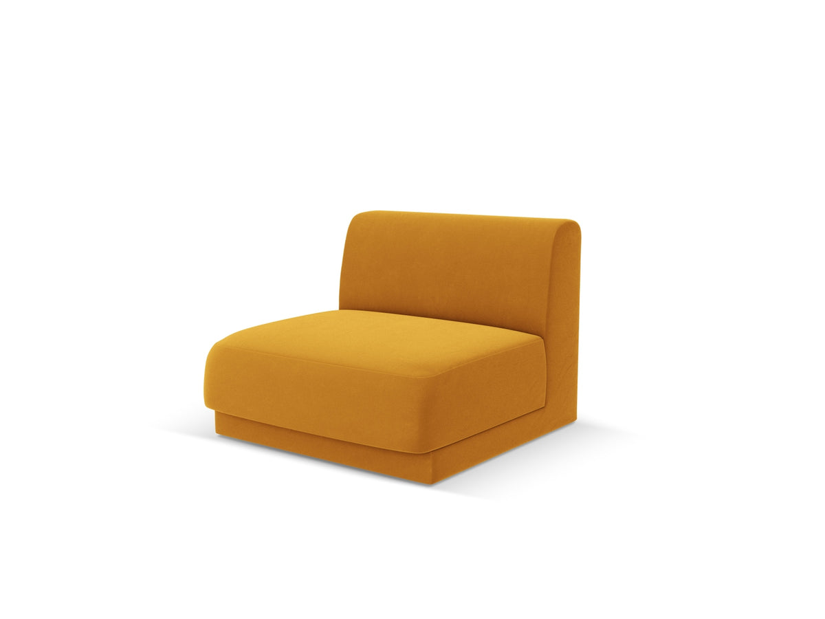 Miley Velour Modul Armless 1 Sitzer in Yellow-Bluvel präsentiert im Onlineshop von KAQTU Design AG. Modulares Sofa ist von Micadoni