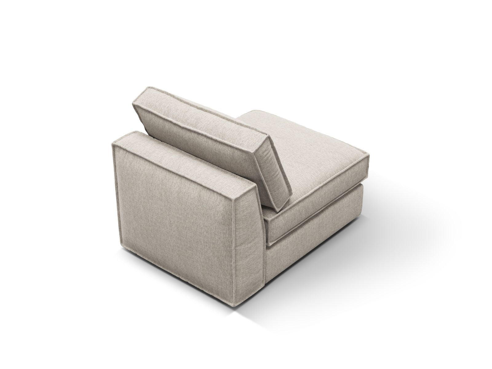Elegantes, armfreies 1-Sitzer-Modul in Sand-Babel, ideal für individuelle Sofa-Kombinationen und modernes Wohndesign von Micadoni.