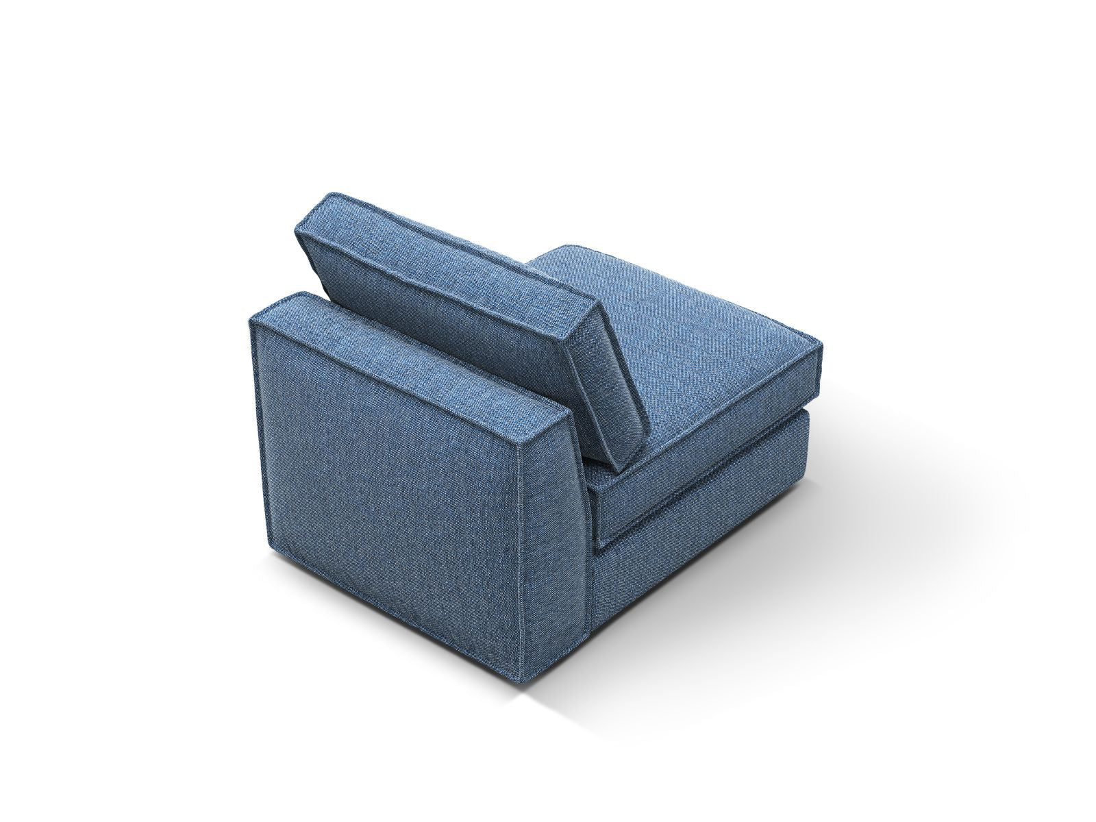 Elegantes, armfreies 1-Sitzer-Modul in intensivem Blau, ideal für flexible und moderne Sofa-Kombinationen in jedem Wohnraum.