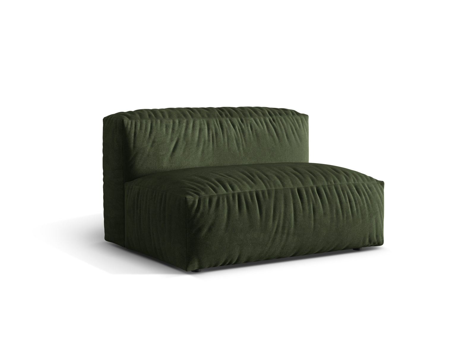 Eleganter Martina Modul Armless 1 Sitzer in stilvollem Grün, ideal für flexible Raumgestaltungen und modernes Wohndesign.