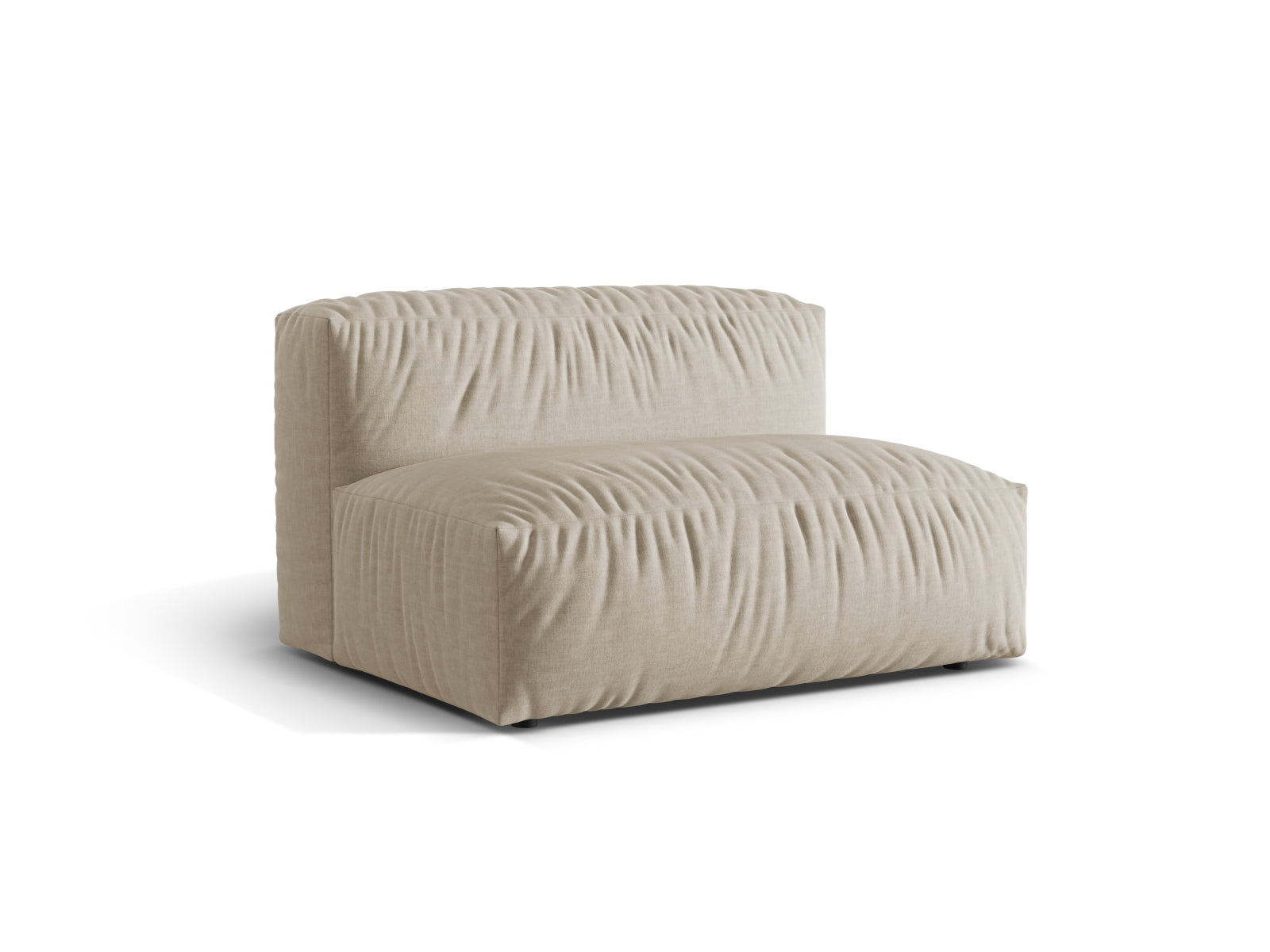 Eleganter Martina Modul Armless 1 Sitzer in zartem Beige, ideal für stilvolle Wohnkonzepte und flexible Raumgestaltung.