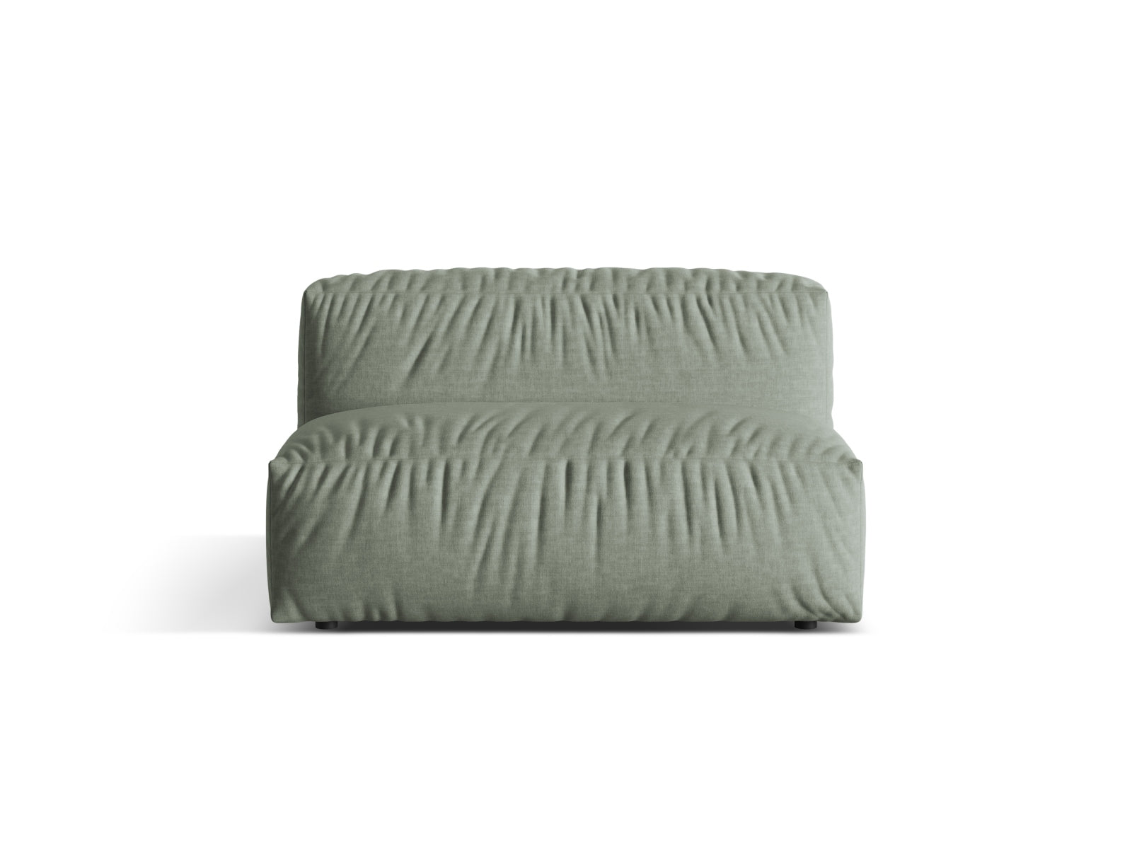 Stylischer Martina Modul Armless 1 Sitzer in ansprechendem Moosgrün, perfekt für flexible Wohnkonzepte und zeitgemäße Einrichtung.