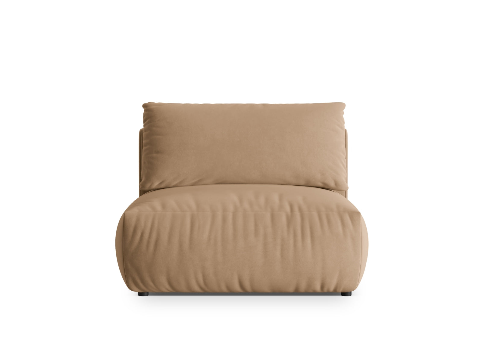 Eleganter Chris Velour Modul Armless 1 Sitzer in Sand-Casino, ideal für kreative Wohnräume und vielseitige Einrichtungslösungen.