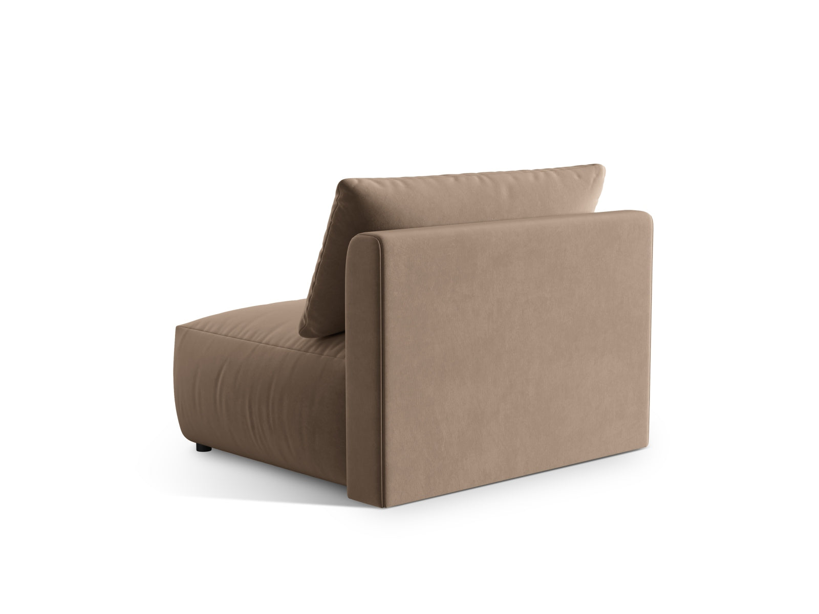 Eleganter Chris Velour Modul Armless 1 Sitzer in sanften Erdtönen, ideal für kreative Raumgestaltungen und flexible Sitzarrangements.