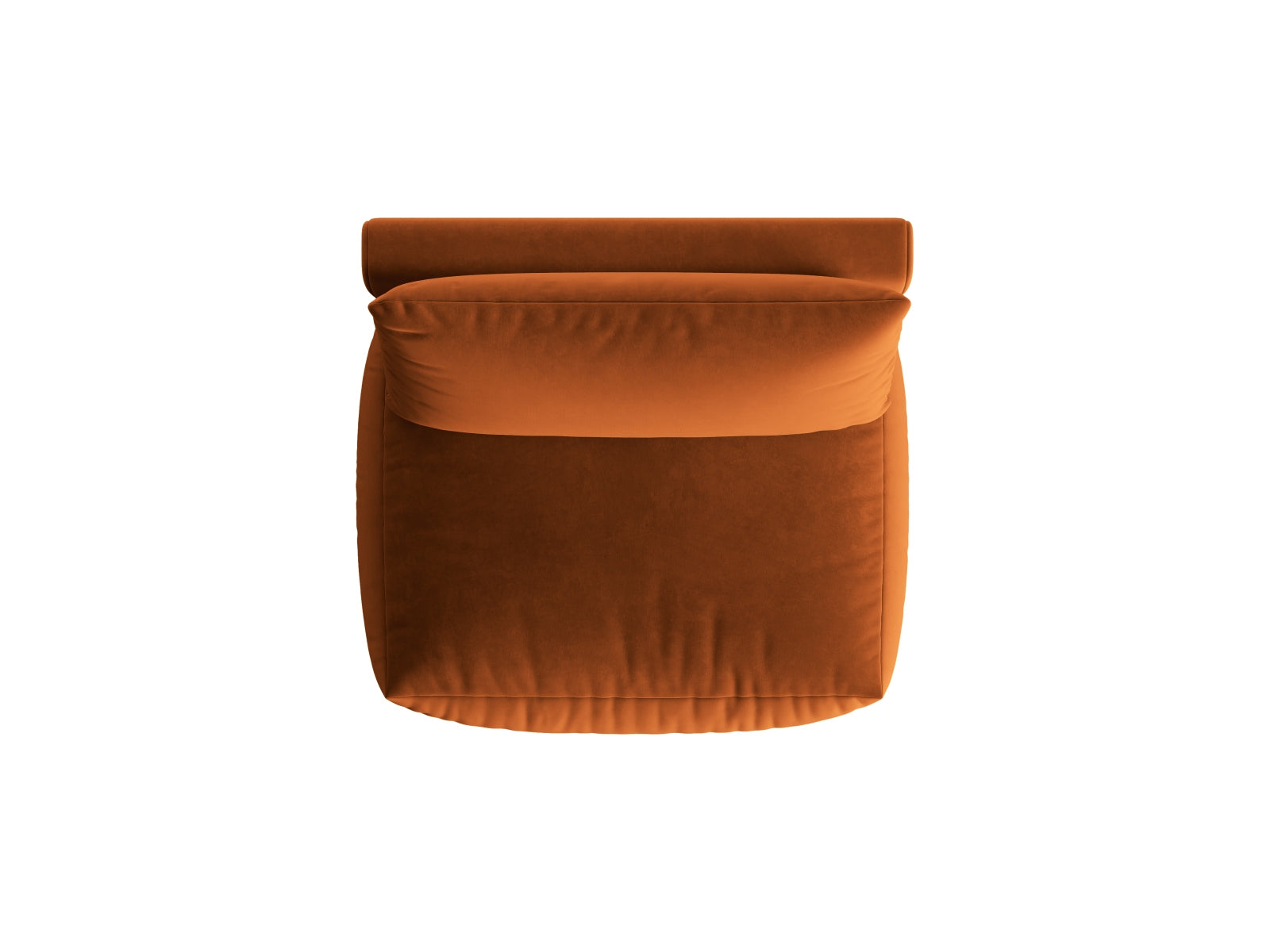 Stylischer Chris Velour Modul Armless 1 Sitzer in sanftem Terracotta, perfekt für zeitgemäße Einrichtung und gemütliche Entspannung.