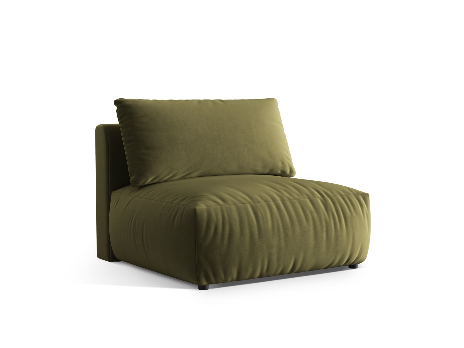 Stylischer Chris Velour Modul Armless 1 Sitzer in zartem Hellgrün, perfekt für moderne Wohnkonzepte und entspannte Atmosphäre.