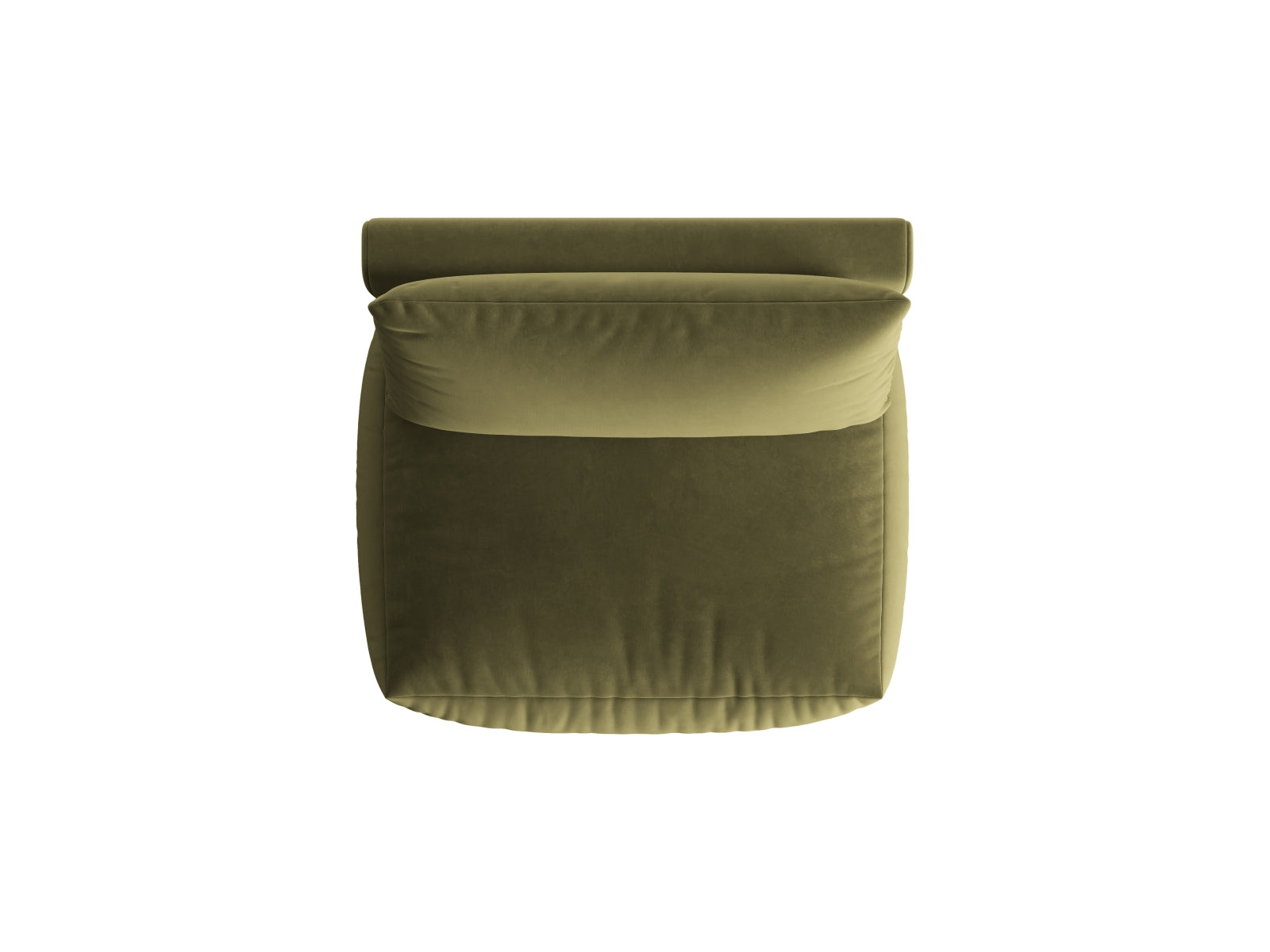 Stylischer Chris Velour Modul Armless 1 Sitzer in zartem Hellgrün, perfekt für moderne Wohnkonzepte und entspannende Rückzugsorte.