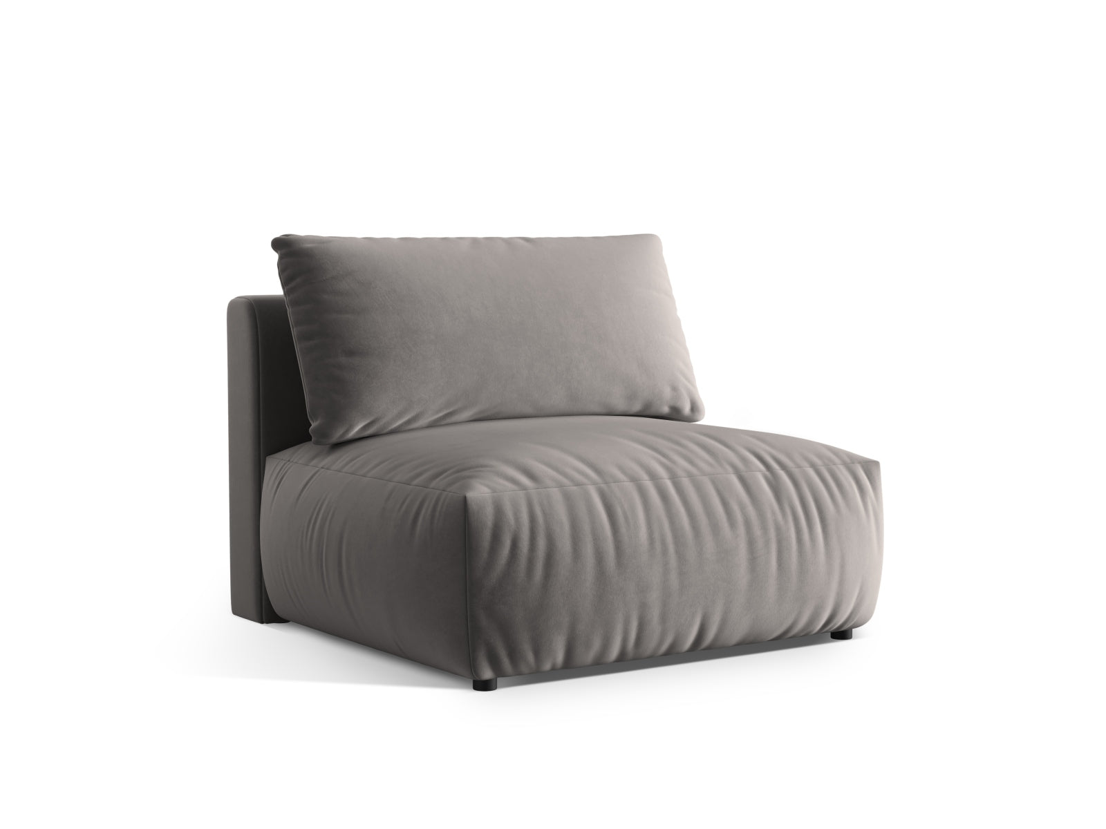 Stylischer Chris Velour Modul Armless 1 Sitzer, perfekt für flexible Raumgestaltungen und komfortable Sitzmöglichkeiten.
