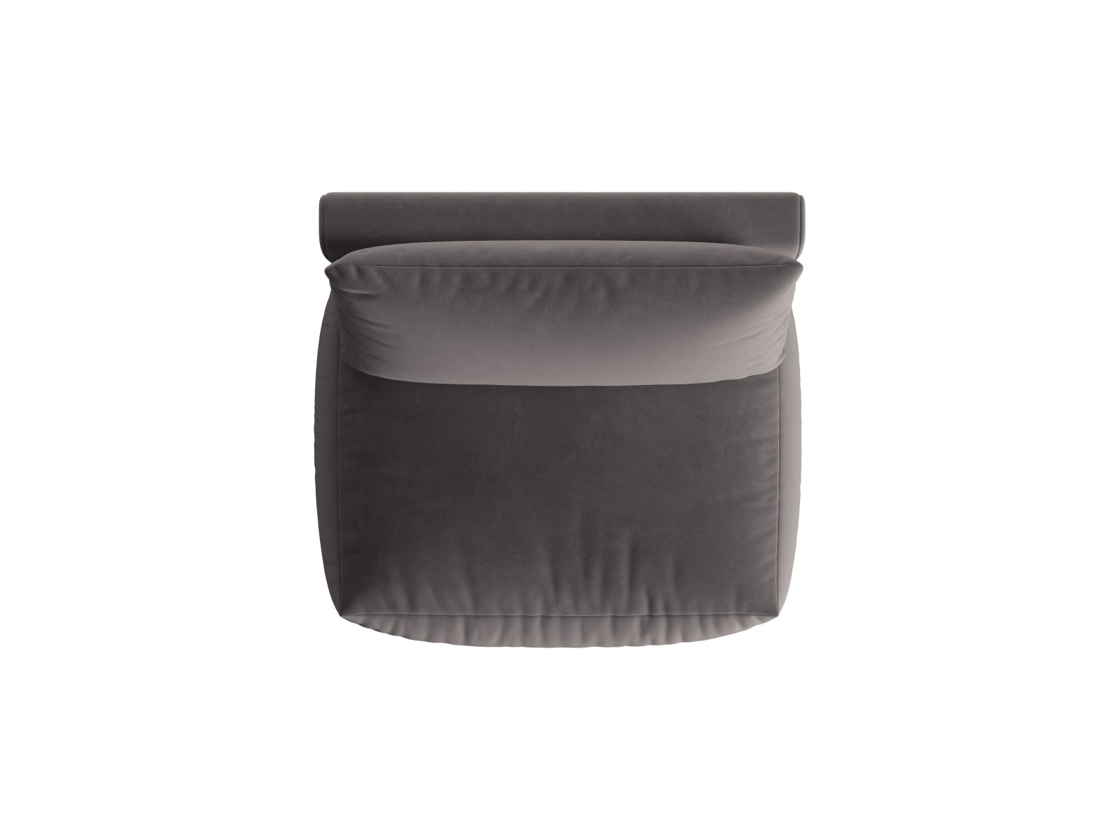 Stylischer Chris Velour Modul Armless 1 Sitzer in edlem Dunkelgrau, perfekt für moderne Wohnkonzepte und komfortable Sitzgelegenheiten.