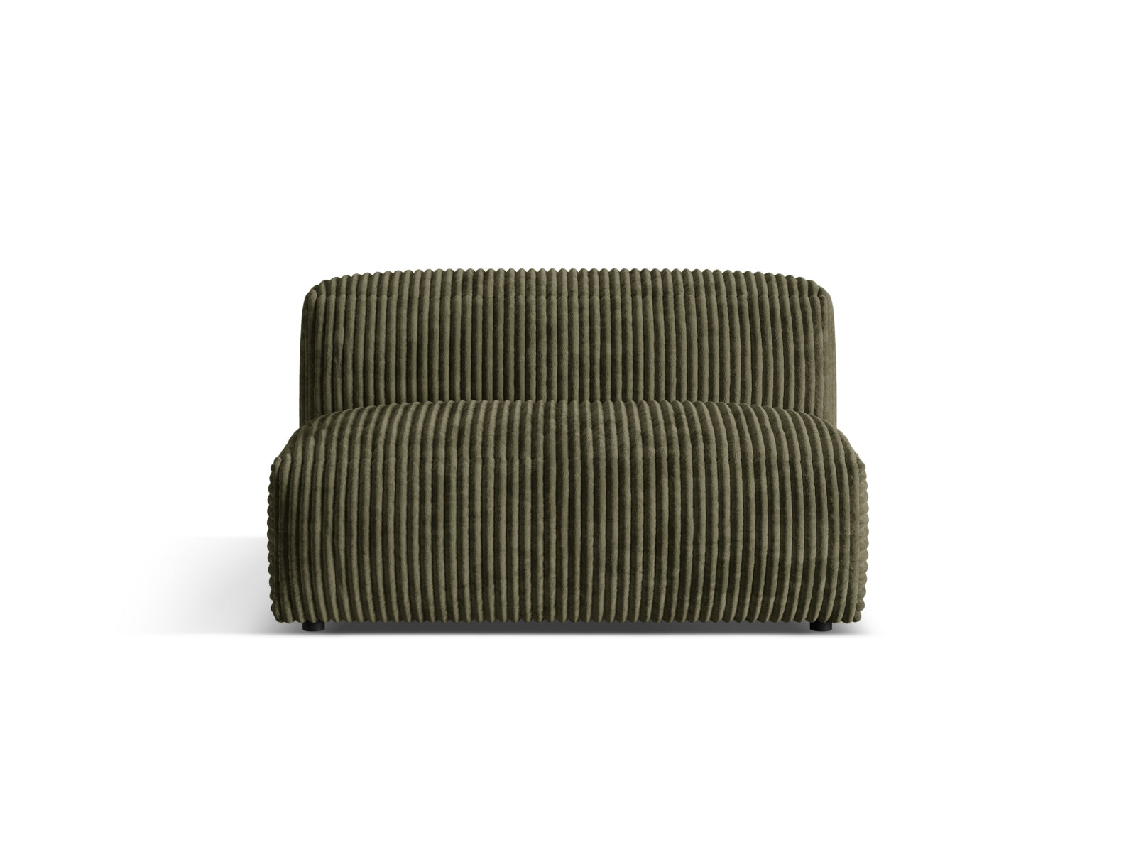 Stylischer Martina Modul Armless 1 Sitzer in modernem Moosgrün, perfekt für kreative Raumgestaltungen und komfortable Entspannung.
