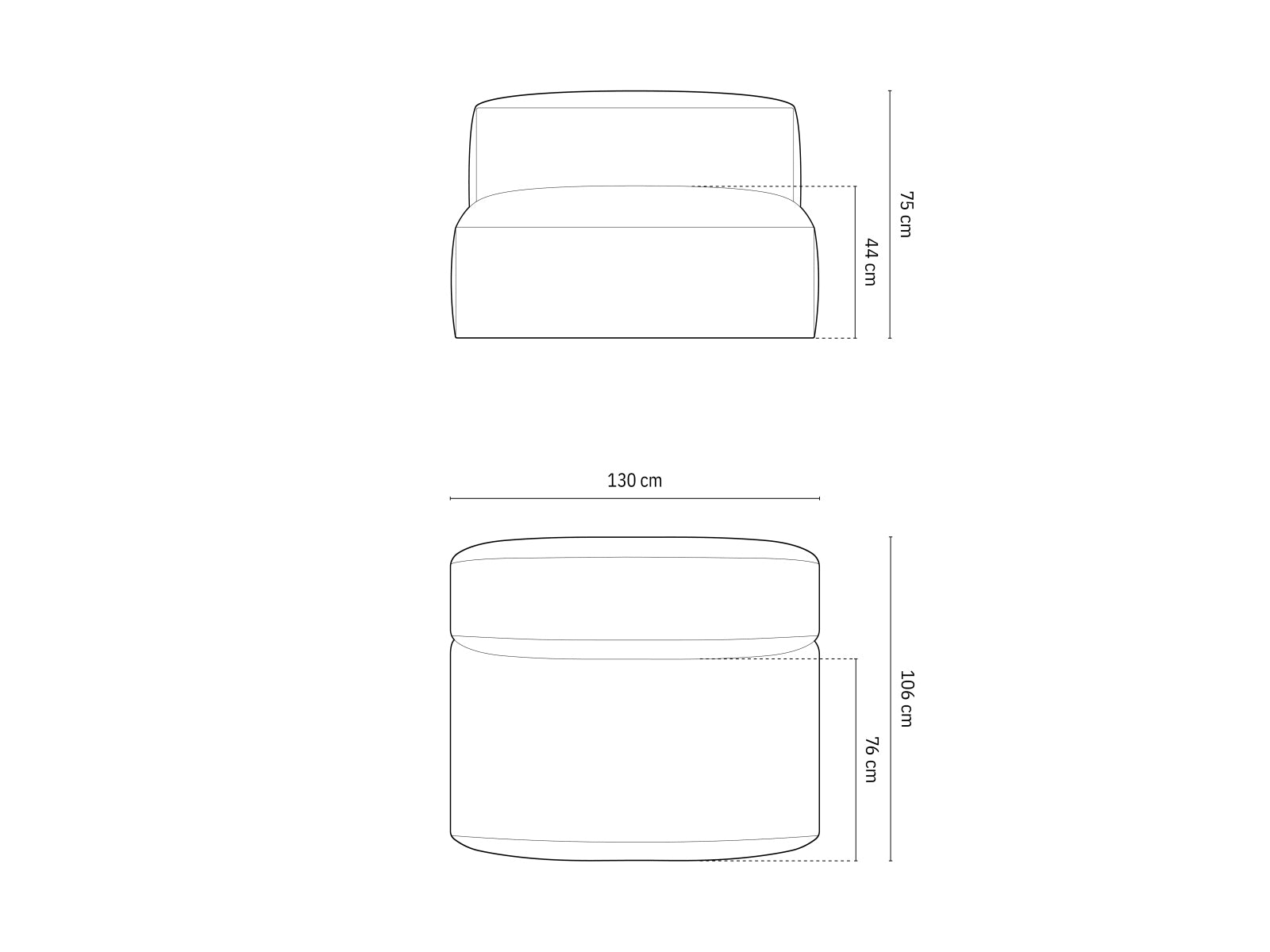 Eleganter Martina Modul Armless 1 Sitzer in neutralem Grau, ideal für flexible Raumgestaltungen und modernes Wohndesign.