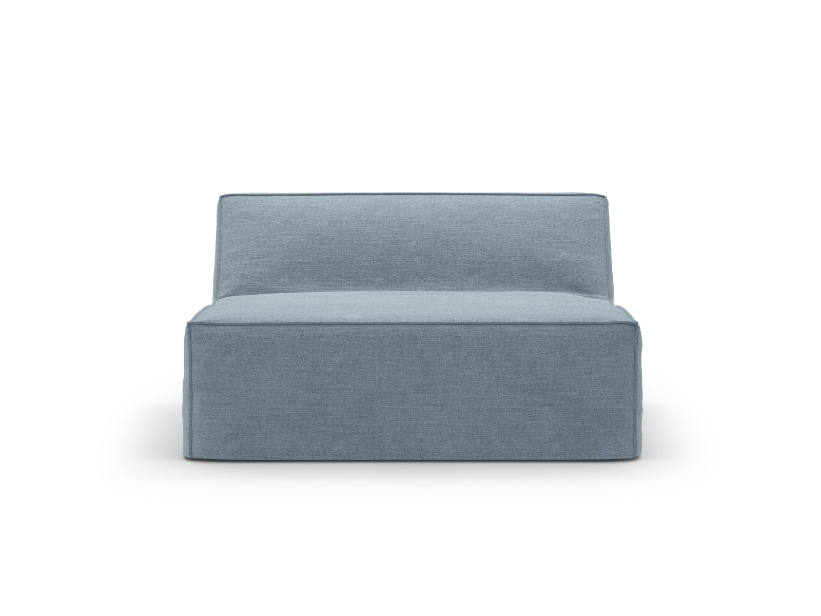 Stylischer Jodie Modul Armless 1 Sitzer in zartem Blau, perfekt für kreative Raumgestaltungen und flexible Sitzarrangements.