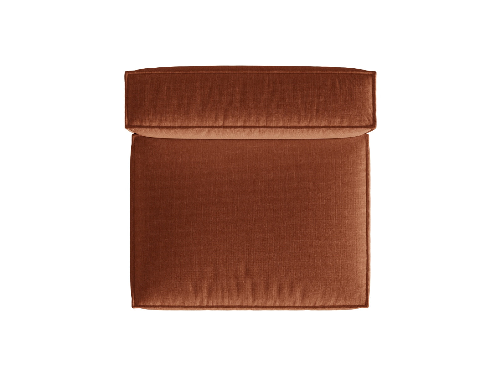 Stylisches 2-Sitzer Sofa ohne Armlehnen in ansprechendem Ziegelrot, perfekt für zeitgemäße Einrichtung und vielseitige Raumgestaltung.