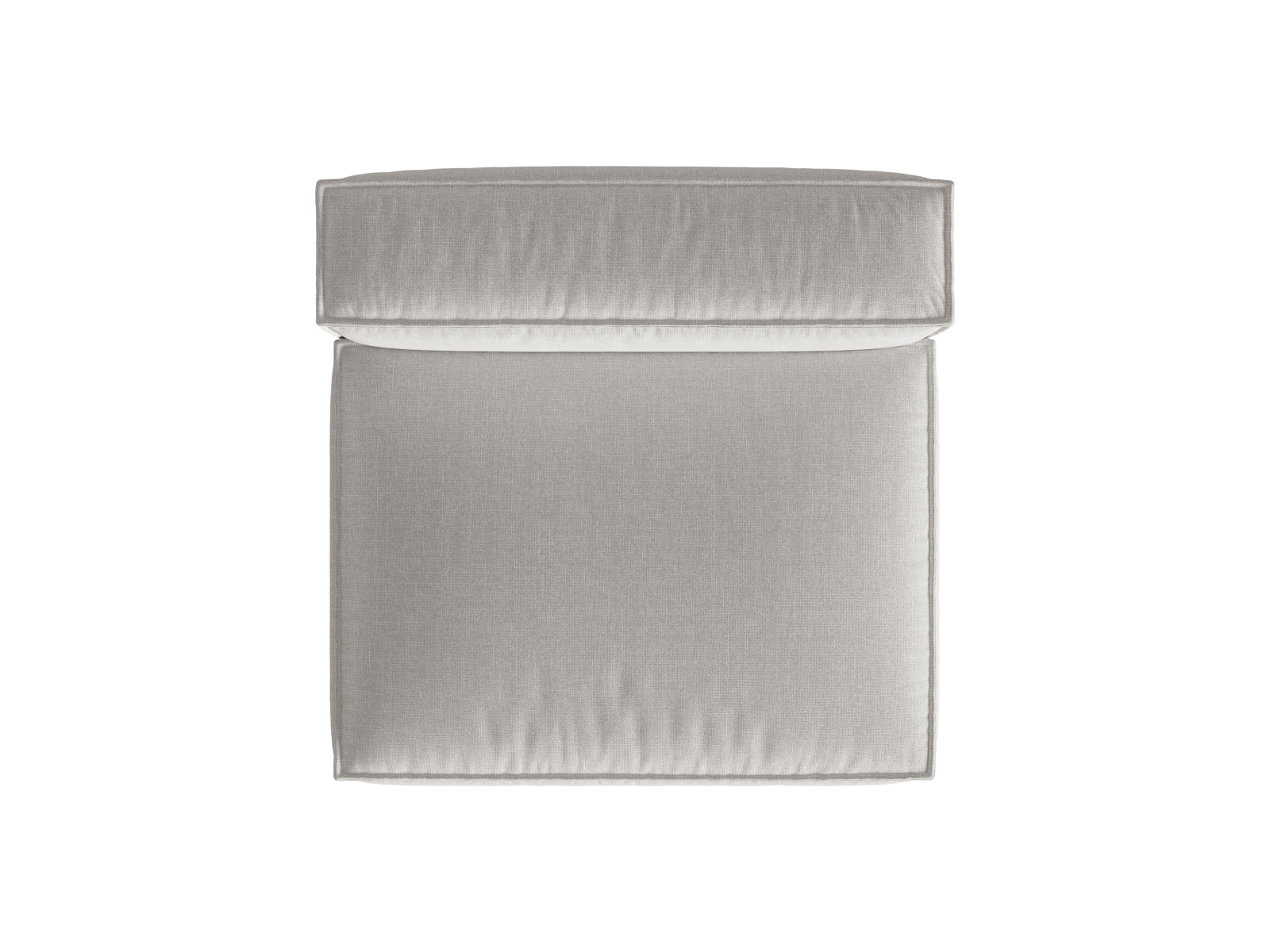 Stylisches 2-Sitzer Sofa ohne Armlehnen Nuria in neutralem Grau, perfekt für kreative Raumgestaltungen und zeitgemäße Wohnkonzepte.