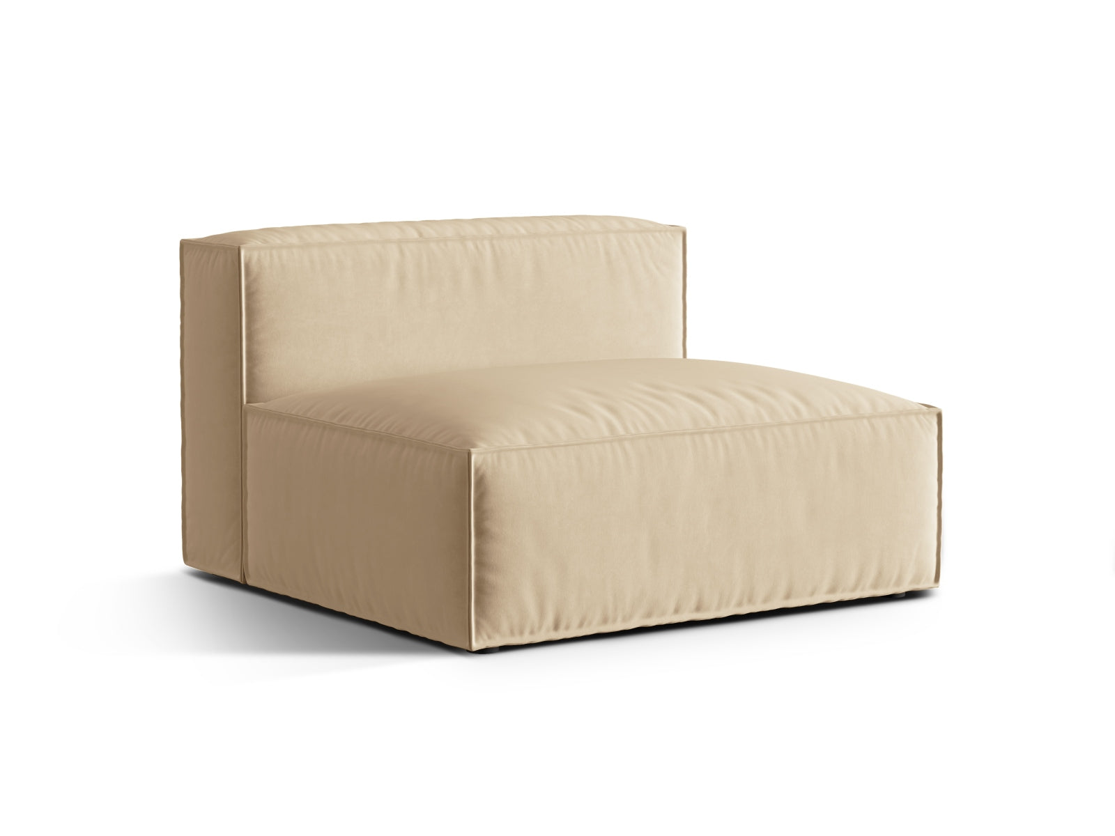 Elegantes Nuria Velour Modul Armless 2 Sitzer Sofa in sanftem Nude-Paris, ideal für stilvolle Wohnräume.