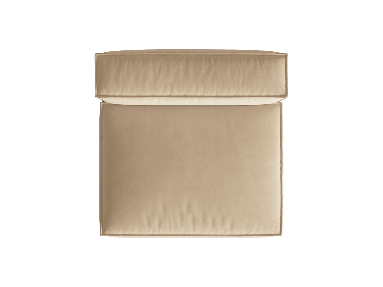 Elegantes Nuria Velour Modul Armless 2 Sitzer Sofa in sanftem Nude-Paris, ideal für stilvolle und einladende Wohnräume.