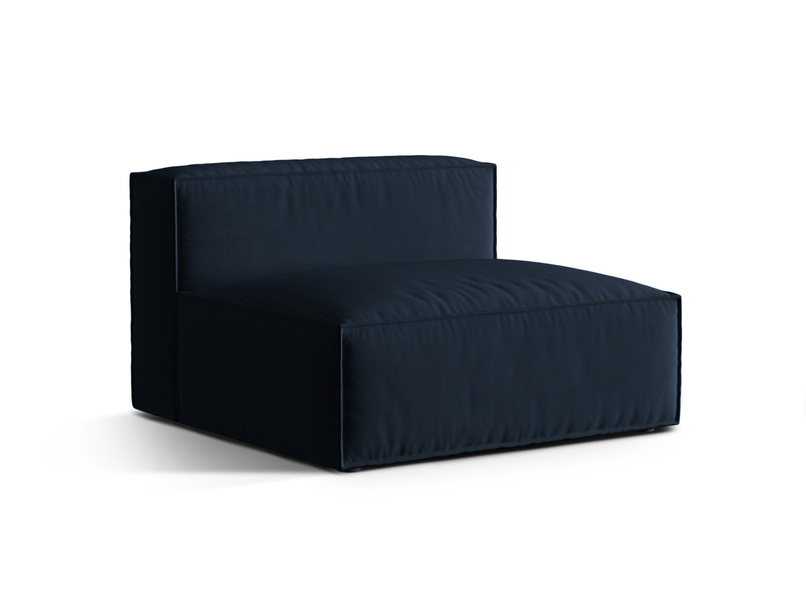Elegantes Nuria Velour Modul Armless 2 Sitzer Sofa in Dunkelblau, ideal für moderne Wohnräume, von Micadoni.