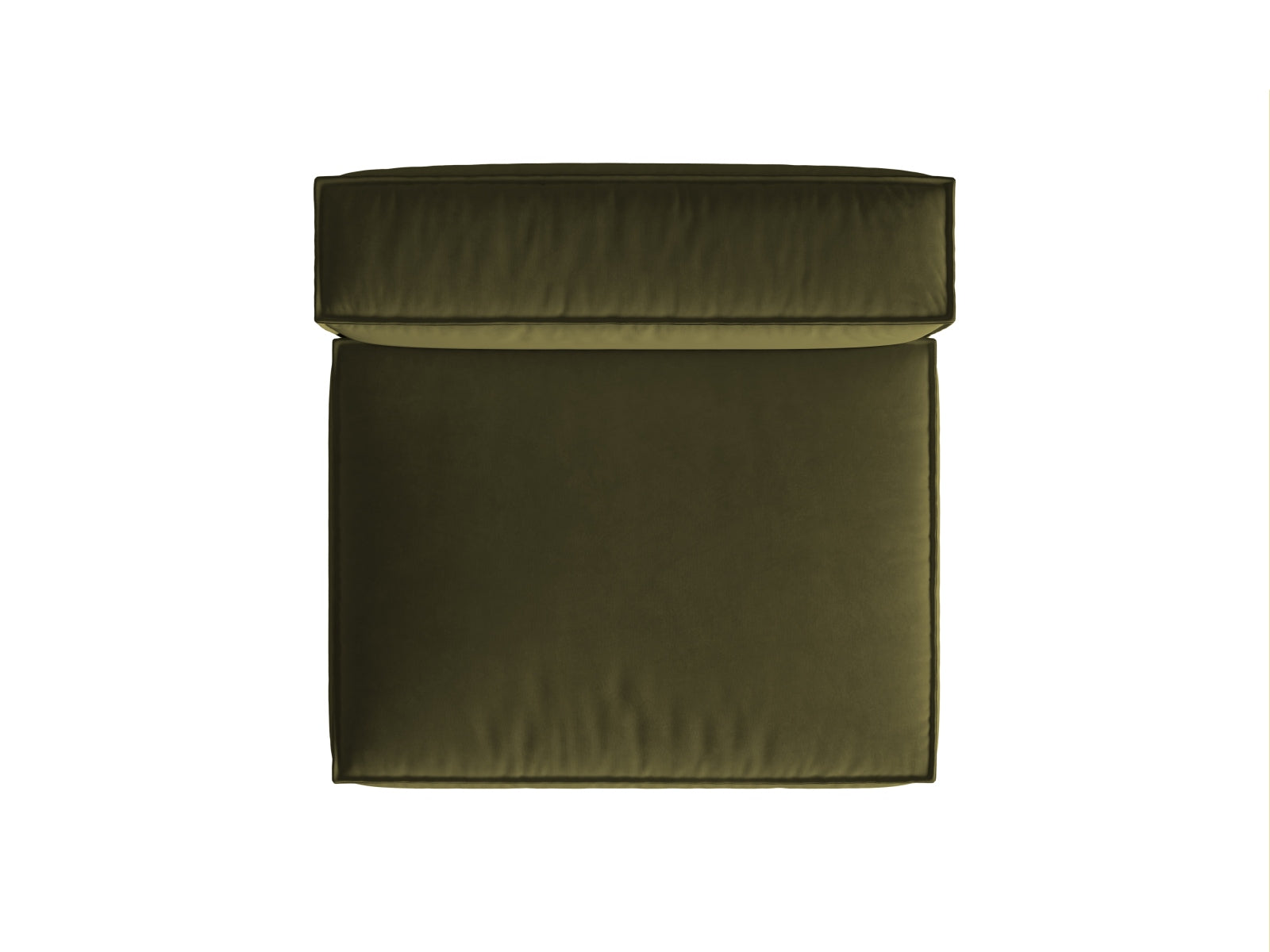 Elegantes moosgrünes Nuria Velour Modul Armless 2 Sitzer Sofa, ideal für moderne Wohnräume und entspannte Atmosphäre.