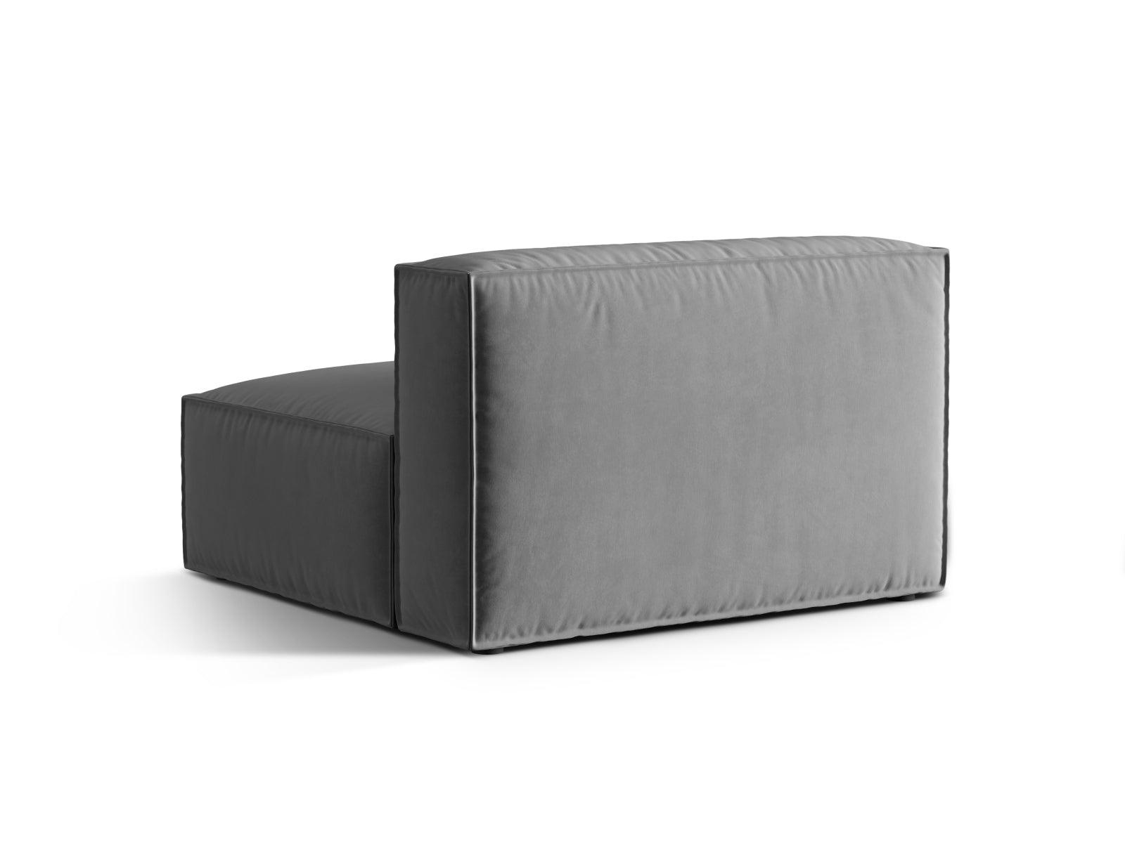 Stylisches Nuria Velour Modul Armless 2 Sitzer Sofa in edlem Grau, perfekt für kreative Raumgestaltungen und zeitgemäße Wohnstile.