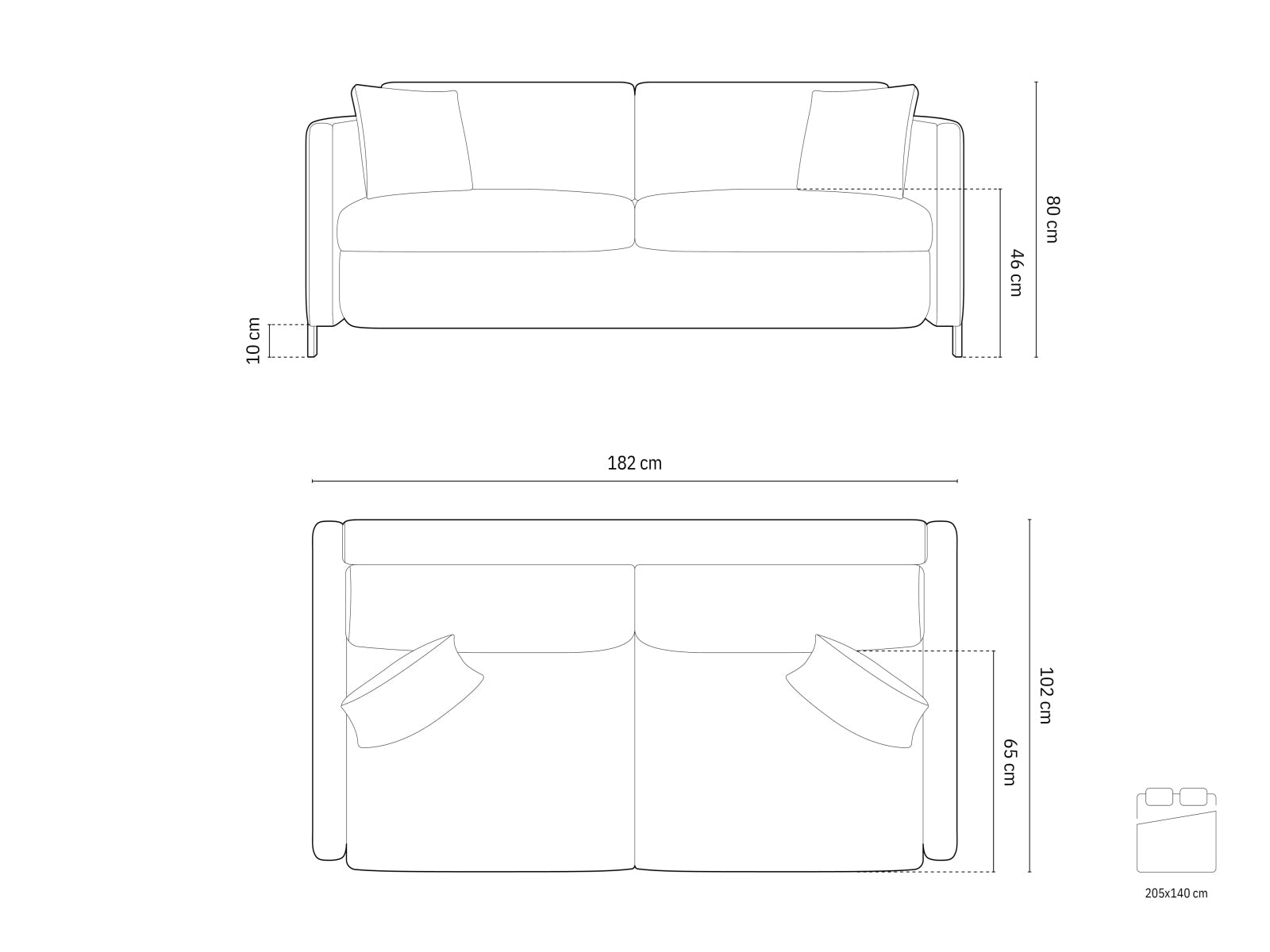 Stylisches Bettsofa Gloria von Micadoni, 2-Sitzer in trendigem Grün, perfekt für Gäste und gemütliche Abende.