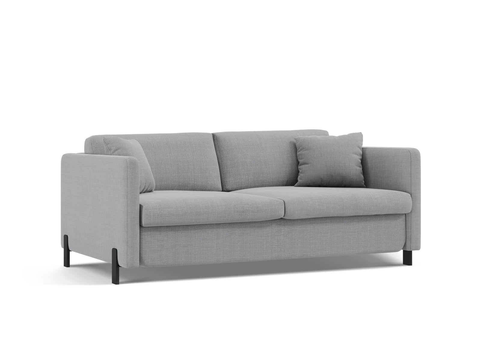 Elegantes hellgraues 2-Sitzer Bettsofa Gloria von Micadoni, perfekt für platzsparende Wohnlösungen und entspannte Übernachtungen.