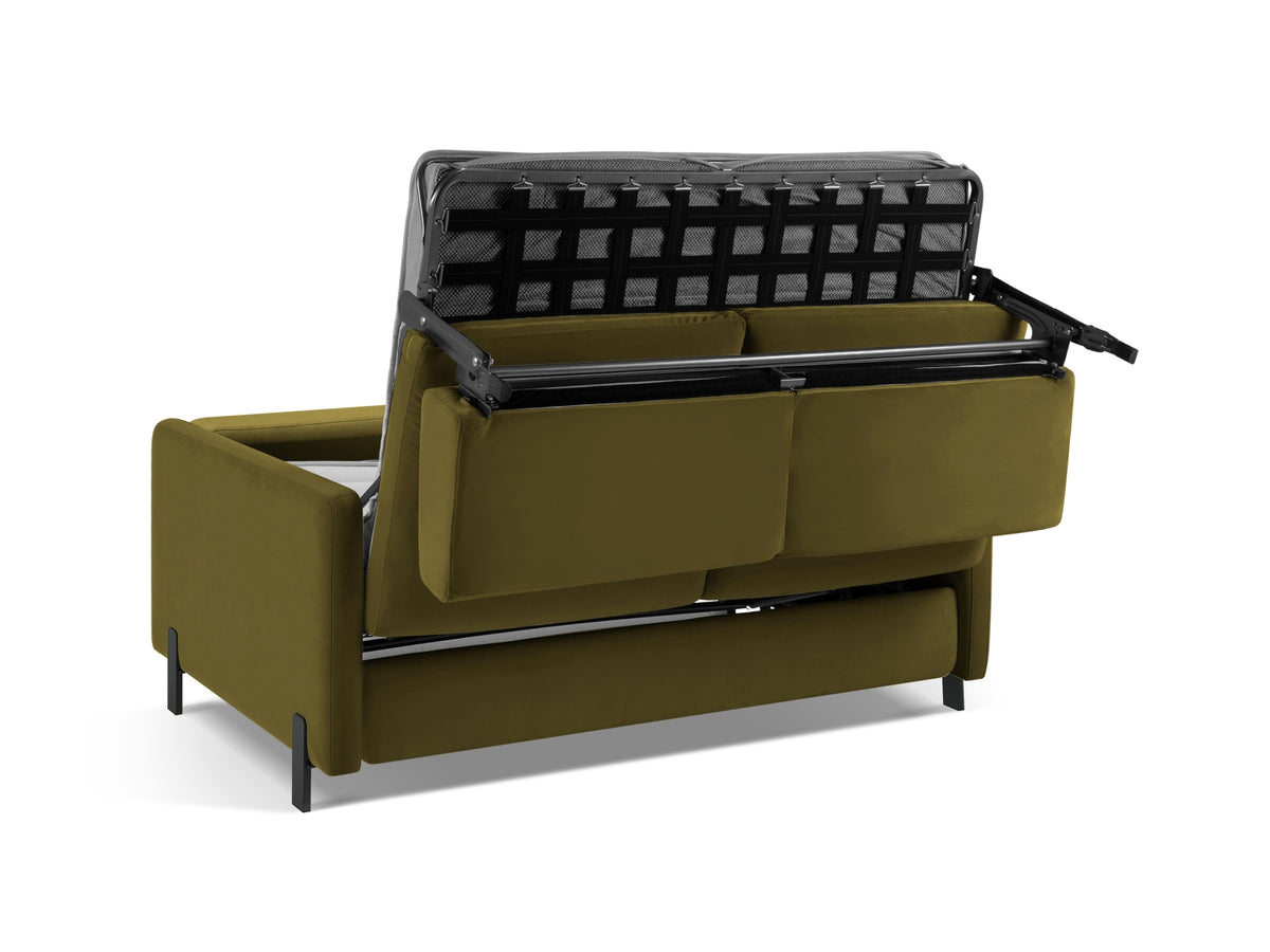 Gloria Velour Sofa mit Schlaffunktion 2 Sitzer in Green-Salvador präsentiert im Onlineshop von KAQTU Design AG. Bettsofa ist von Micadoni